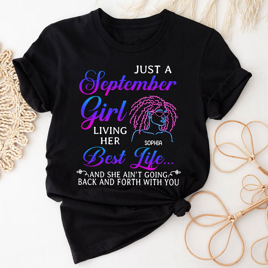 Custom Birthday Shirt, September Birthday Shirts For Woman, September Birthday Gifts, I am just a September Girl