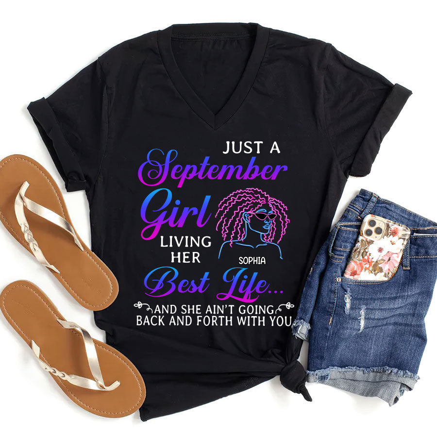 Custom Birthday Shirt, September Birthday Shirts For Woman, September Birthday Gifts, I am just a September Girl