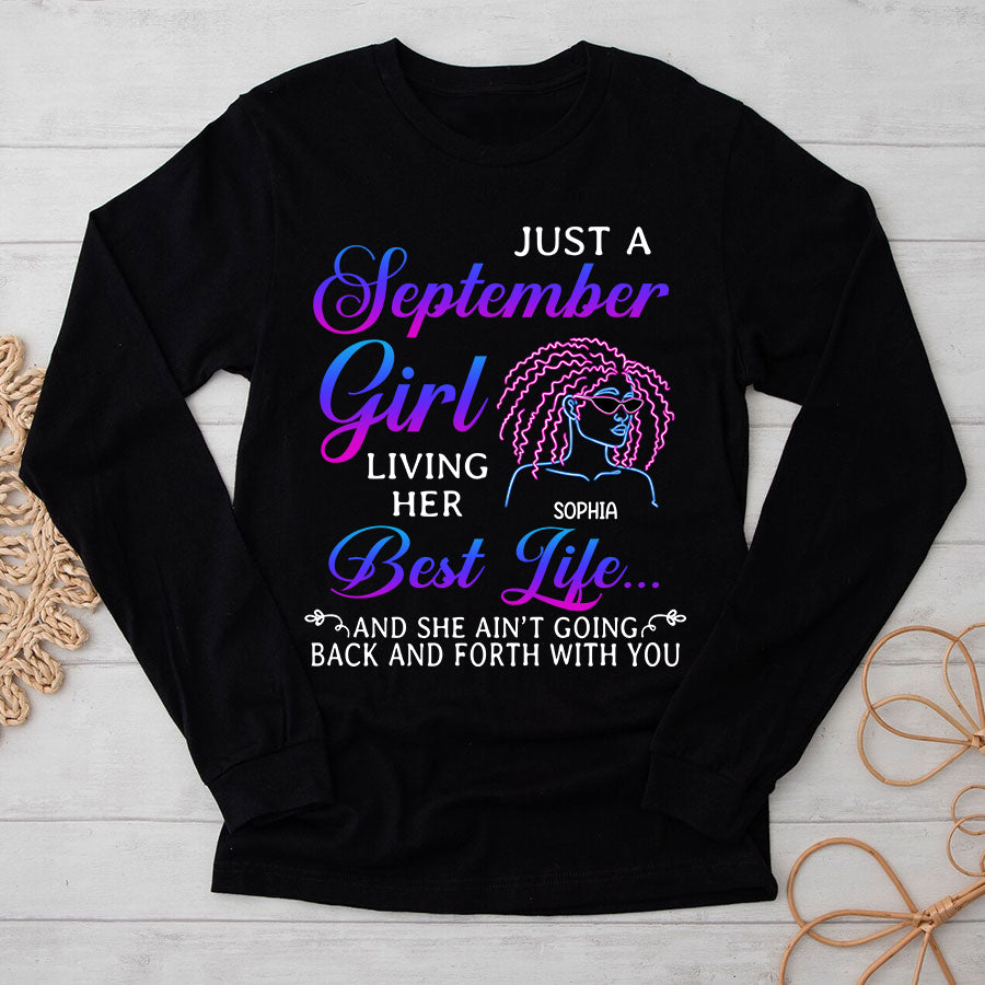 Custom Birthday Shirt, September Birthday Shirts For Woman, September Birthday Gifts, I am just a September Girl