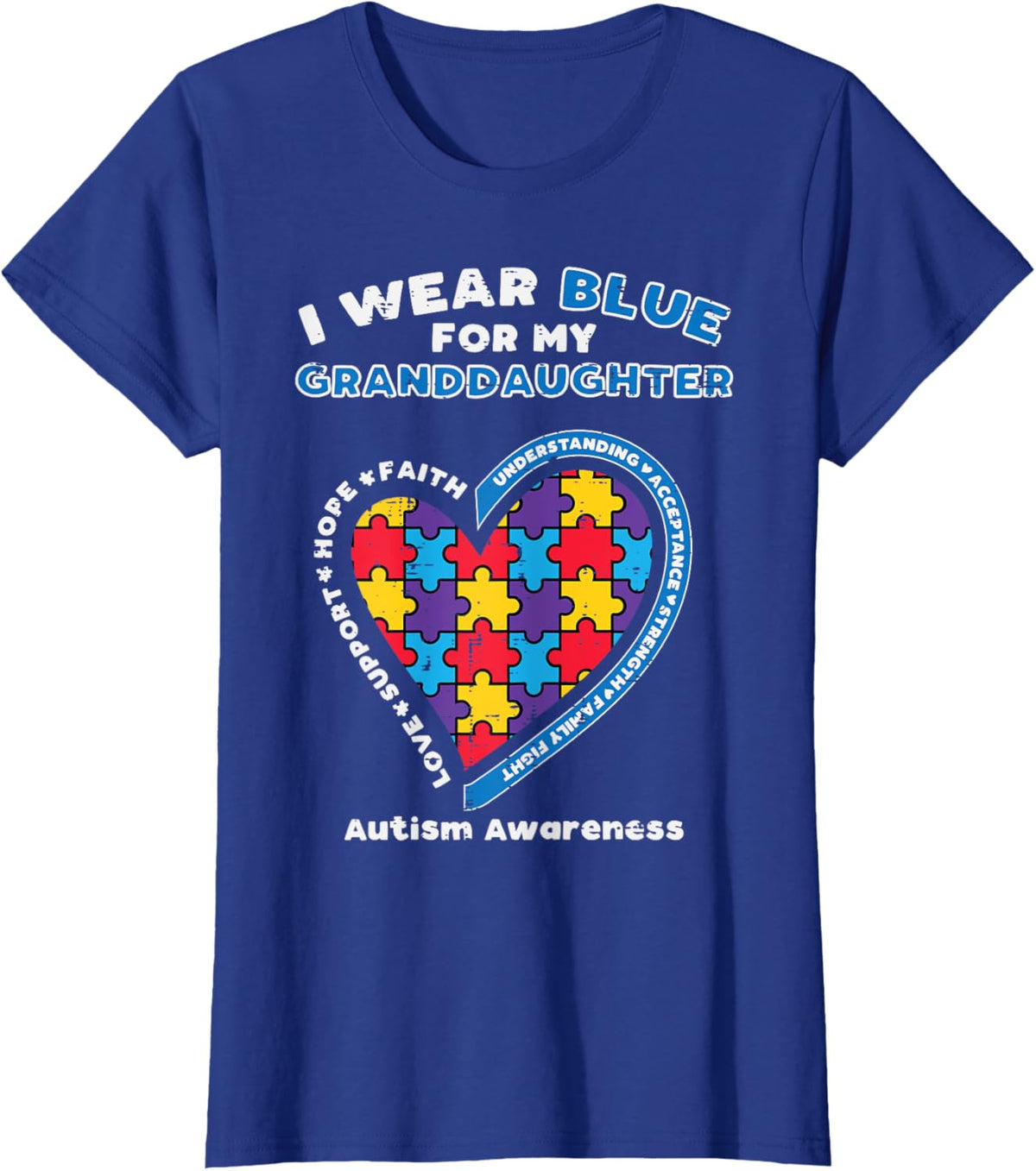 Puzzle Wear Blue For Granddaughter Autism Awareness Grandma