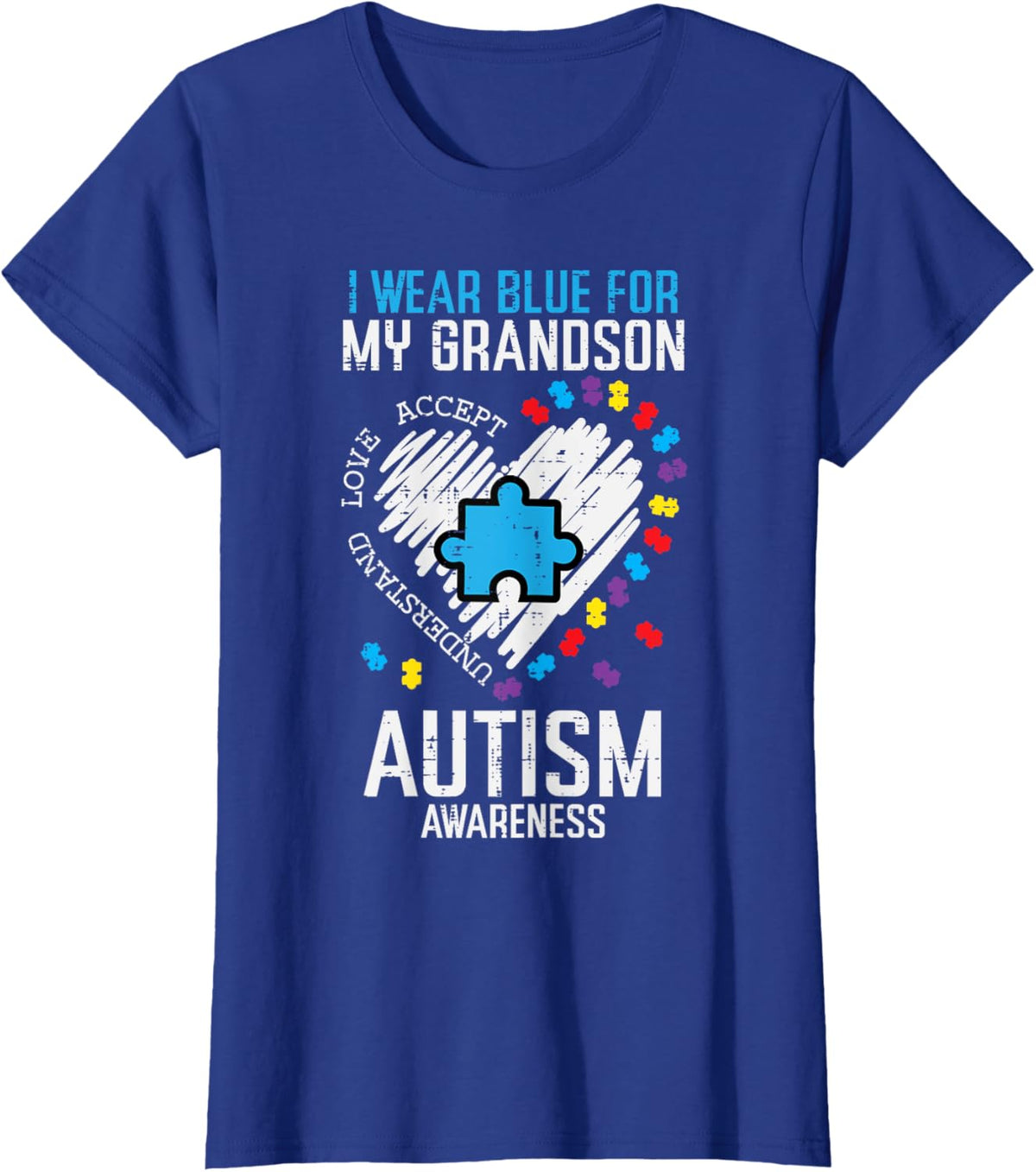 Blue For Grandson Autism Awareness Family Grandma Grandpa
