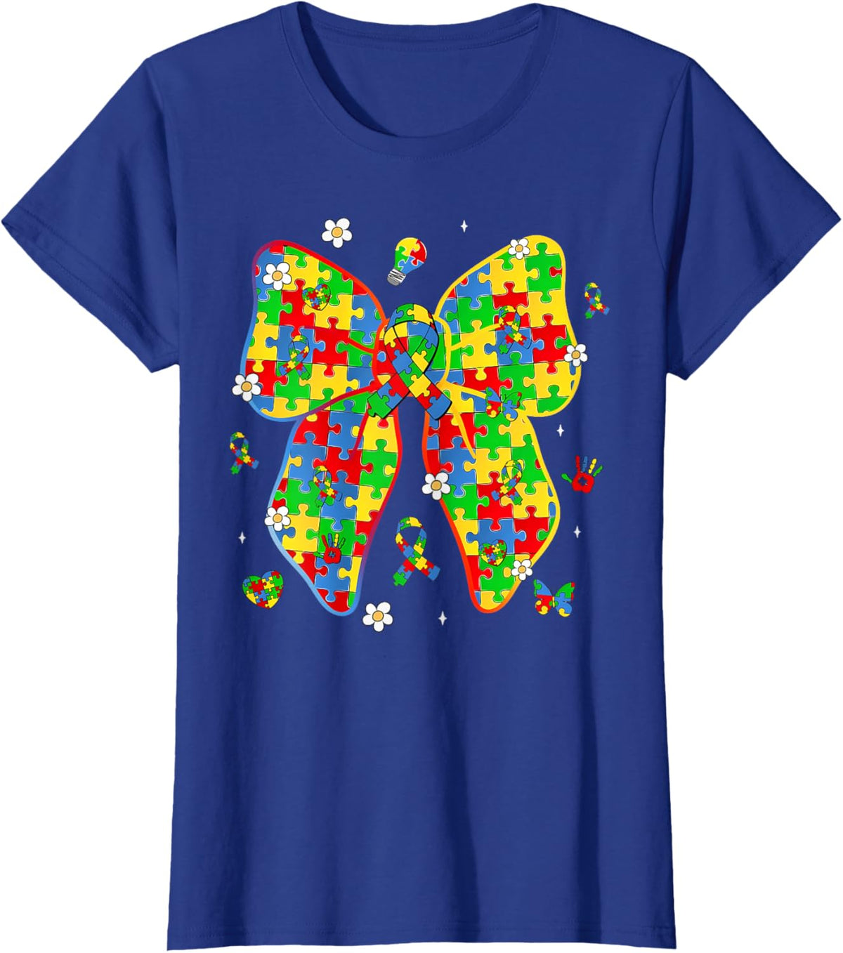 Autism Awareness Coquette Bow Puzzle Bow Women Kids Girl Boy