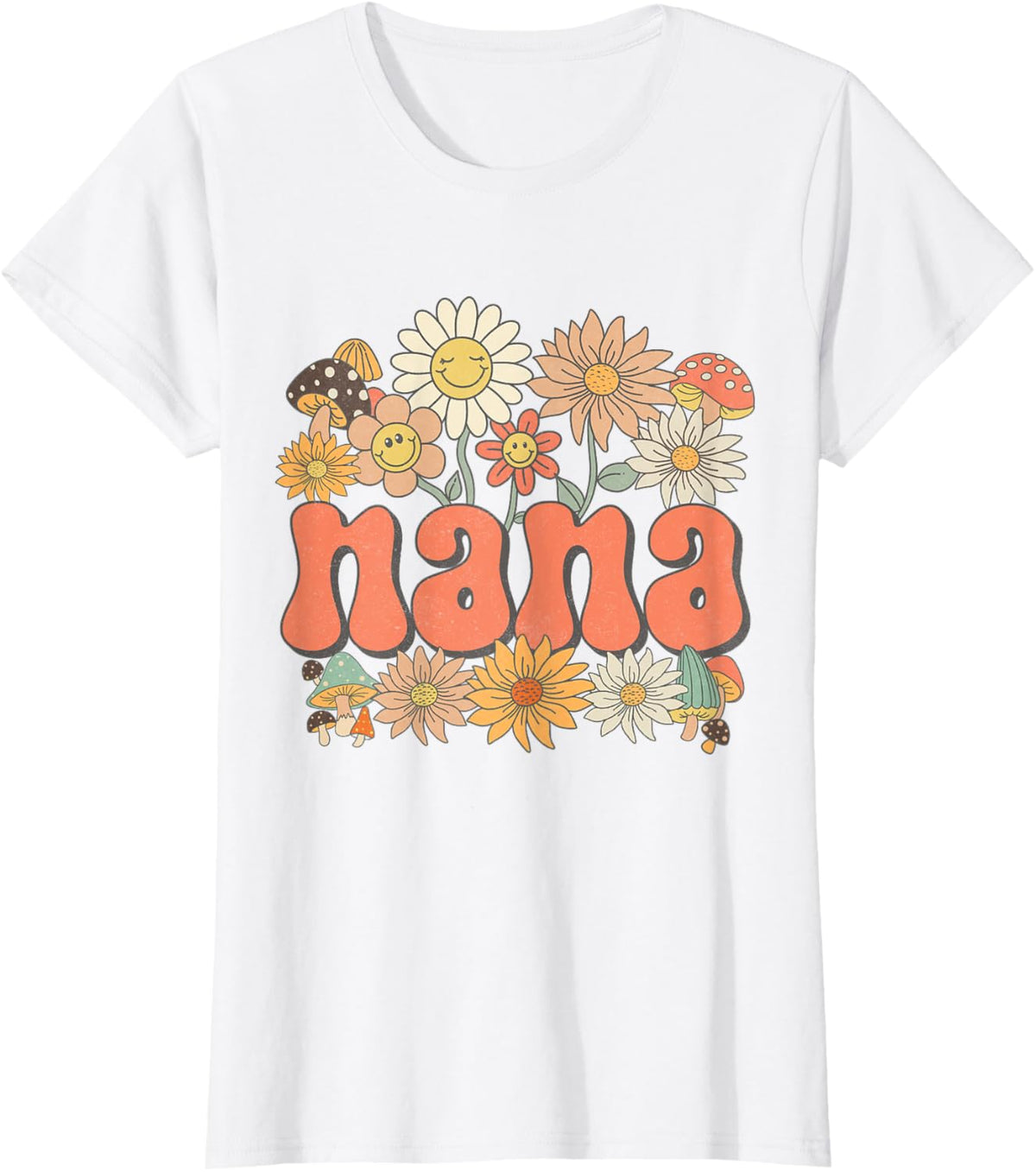 Groovy Nana Floral Hippie Retro Daisy Flower Mother&#39;s Day