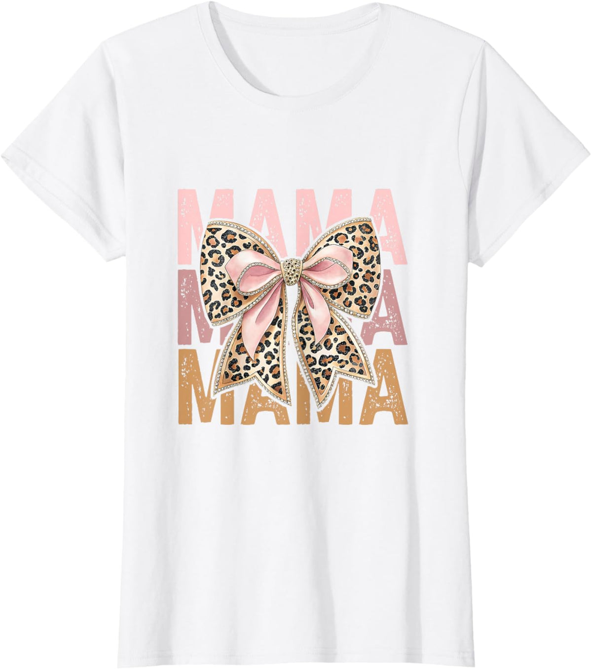 Retro Leopard Mama,Cute Mom Retro Coquette Bow Mother&#39;s Day