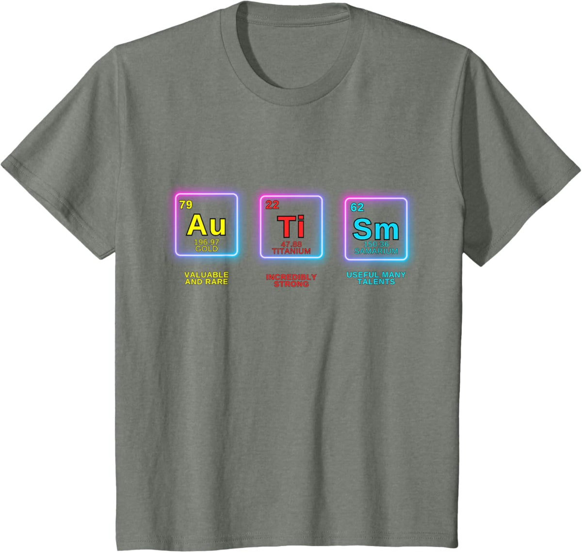 Autism Awareness Kids Women Men Elements Periodic Table ASD