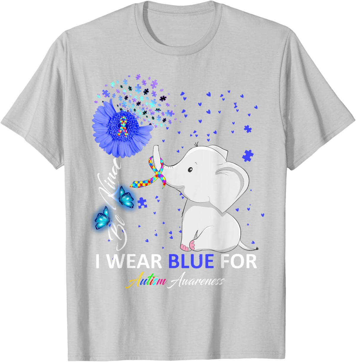I Wear Blue Autism Awareness - Elephant Autism Awareness