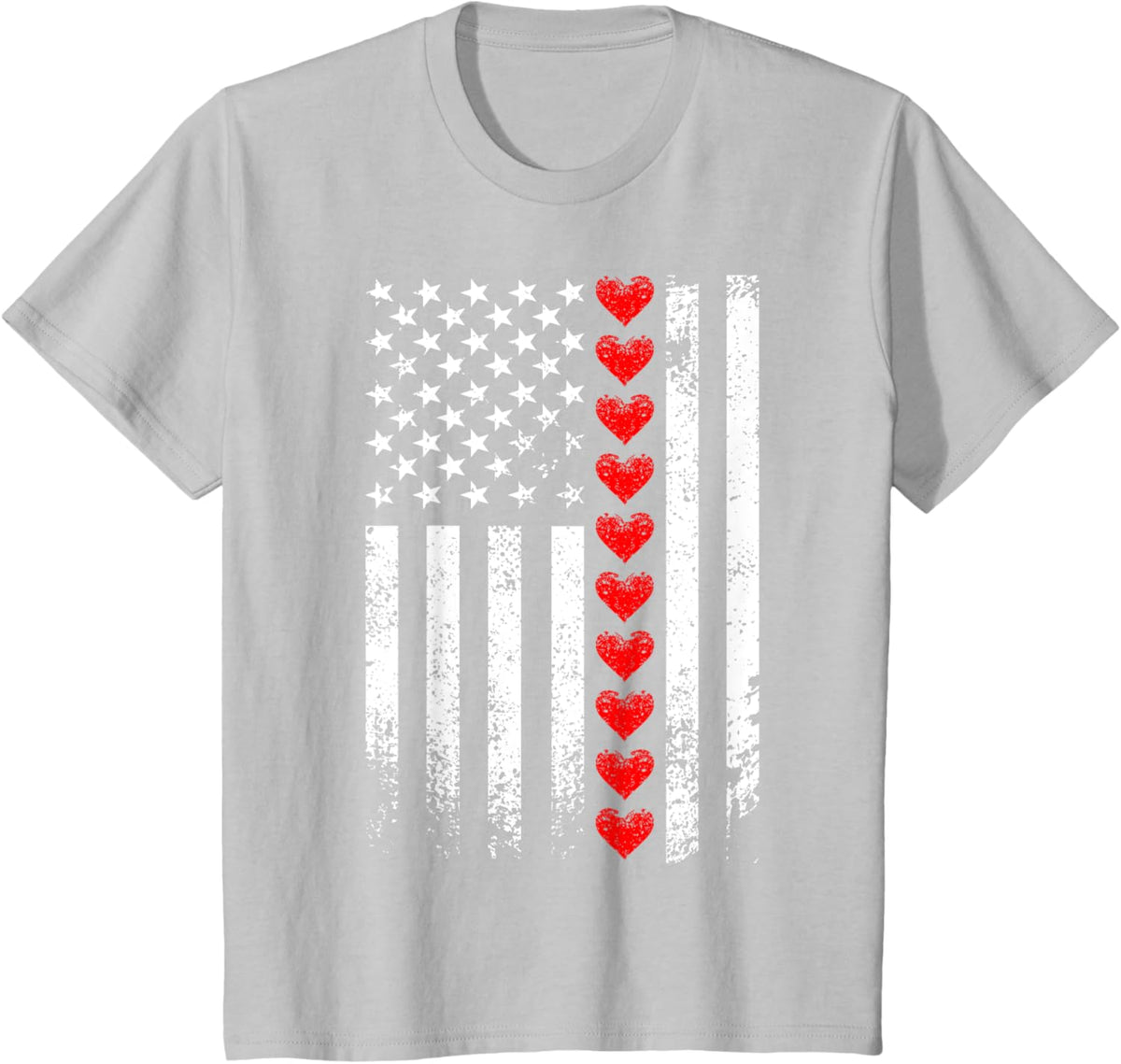 Vintage Valentines Day American Flag Hearts Mens Boys Kids