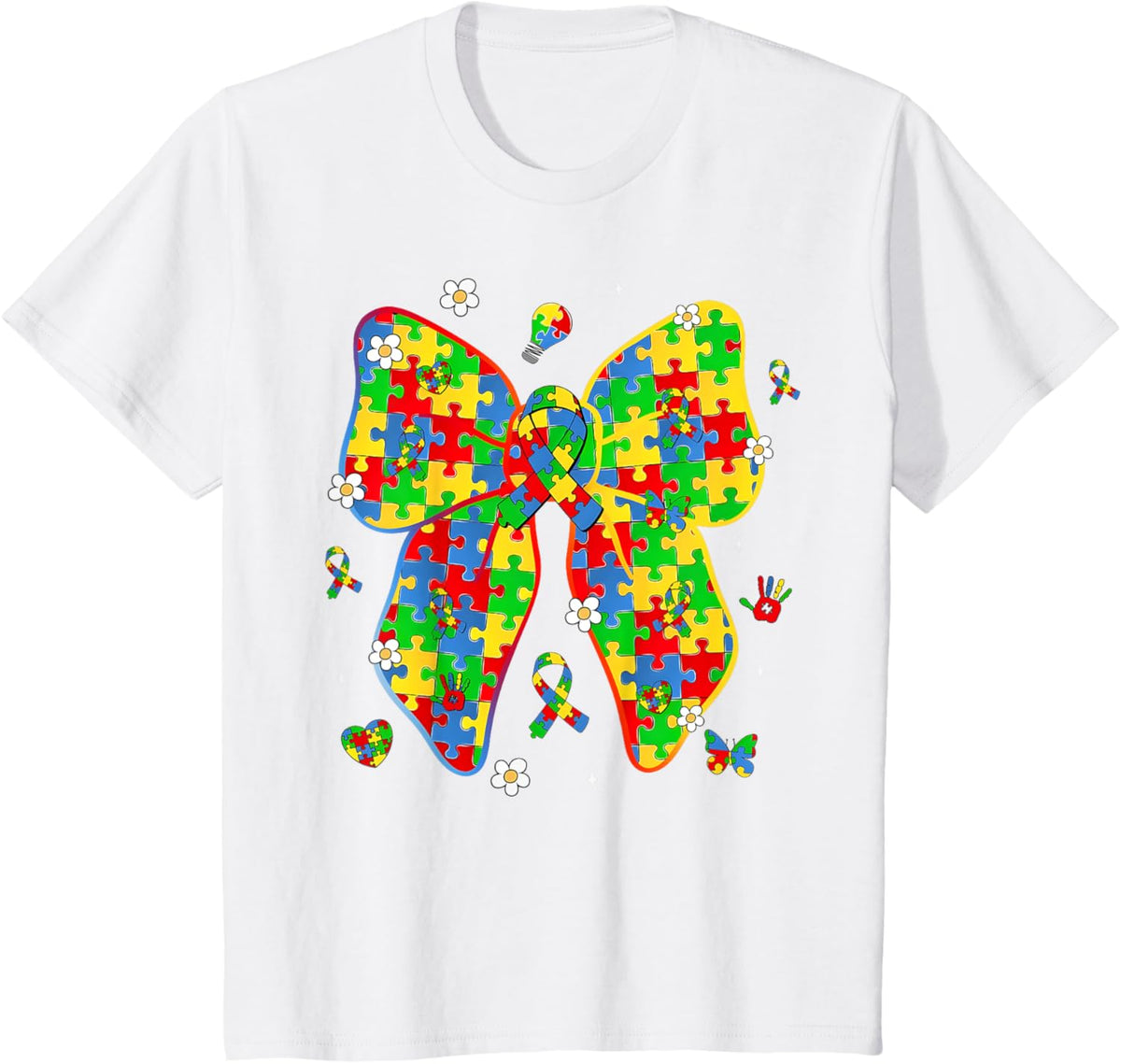 Autism Awareness Coquette Bow Puzzle Bow Women Kids Girl Boy