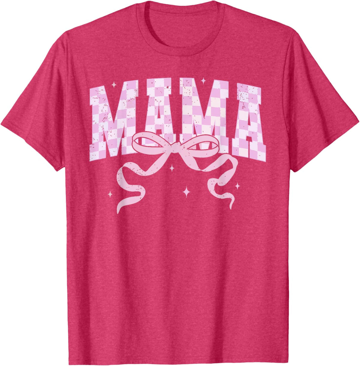Retro Checkered Mama Coquette Mother&#39;s Day Pink Bow