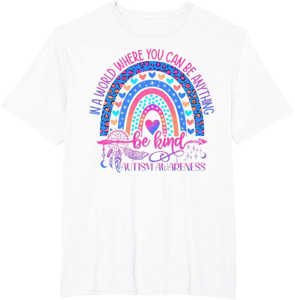 Autism Awareness Be Kind Leopard Rainbow Choose Kindness