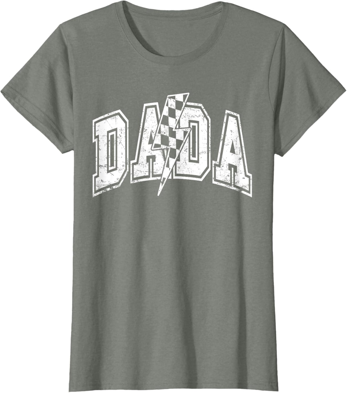 Dada Lightning Bolt Checkered Varsity Dad Men Father&#39;s Day
