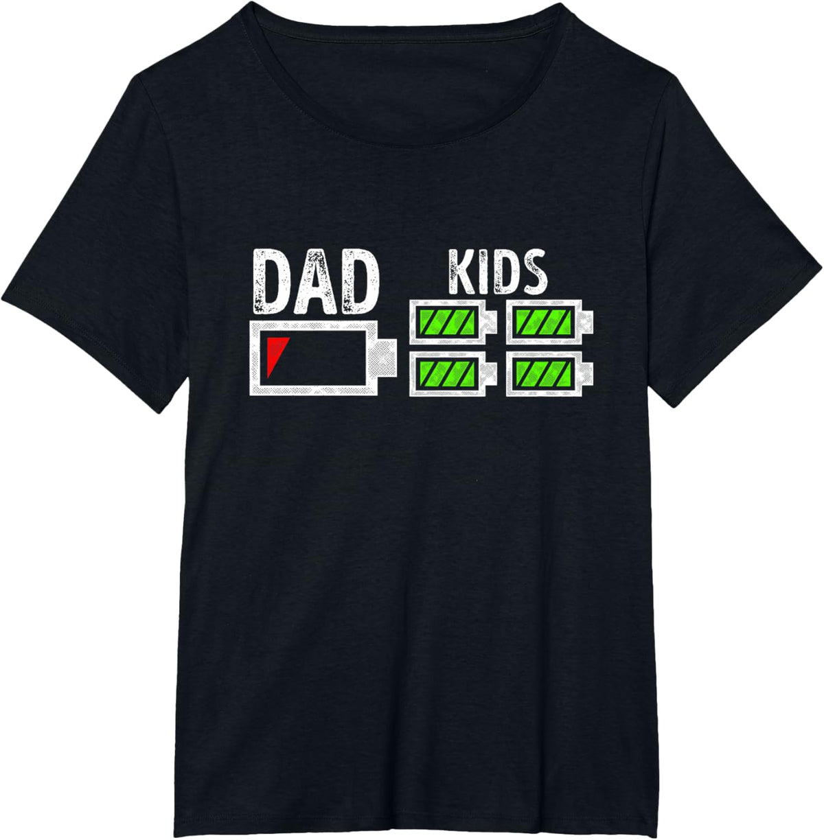 Dad of Four Low Battery Funny Father of 4 Kids Dad