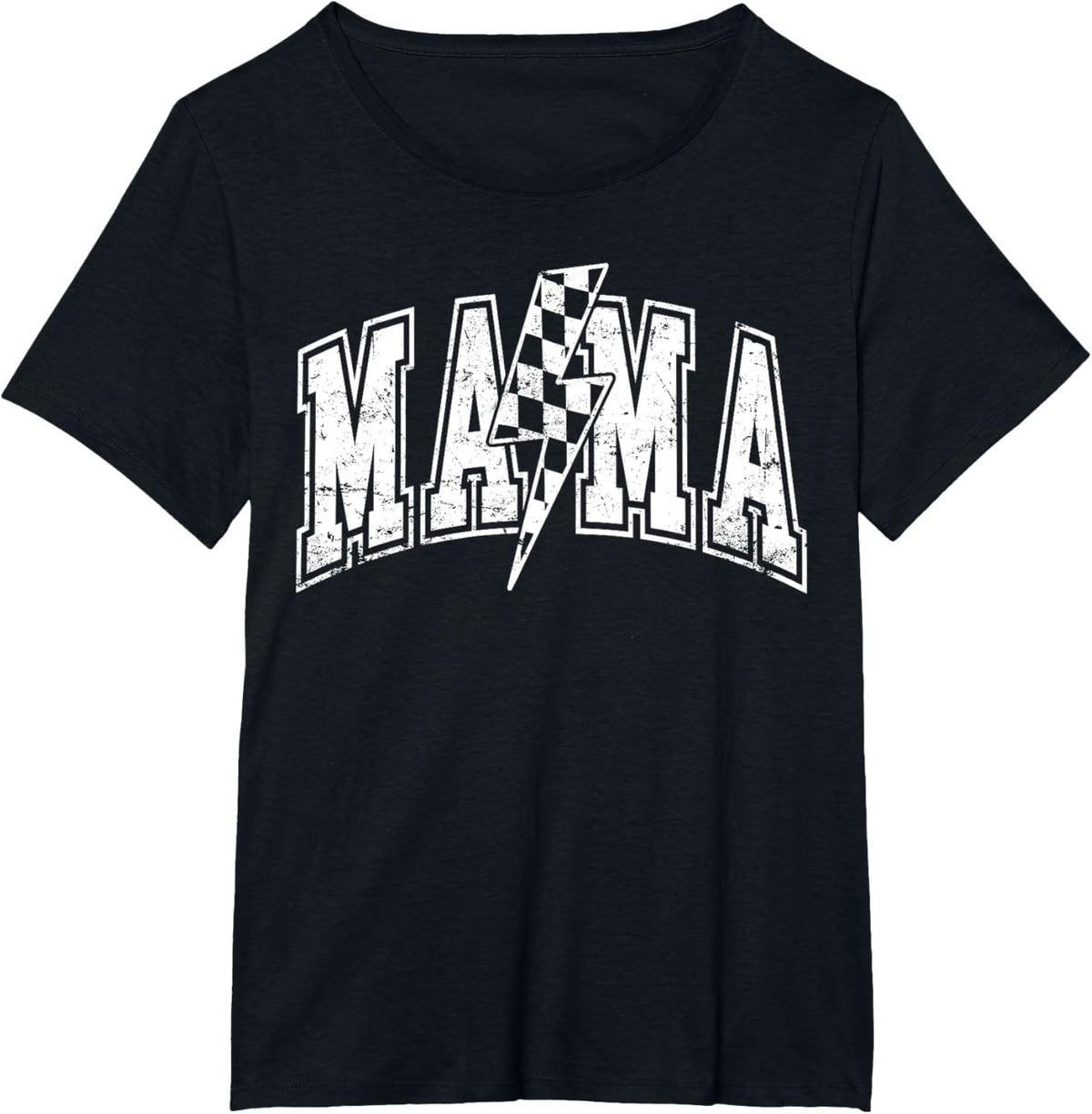 Mama Lightning Bolt Checkered Varsity Mom Women Mother&#39;s Day Mother Shirt