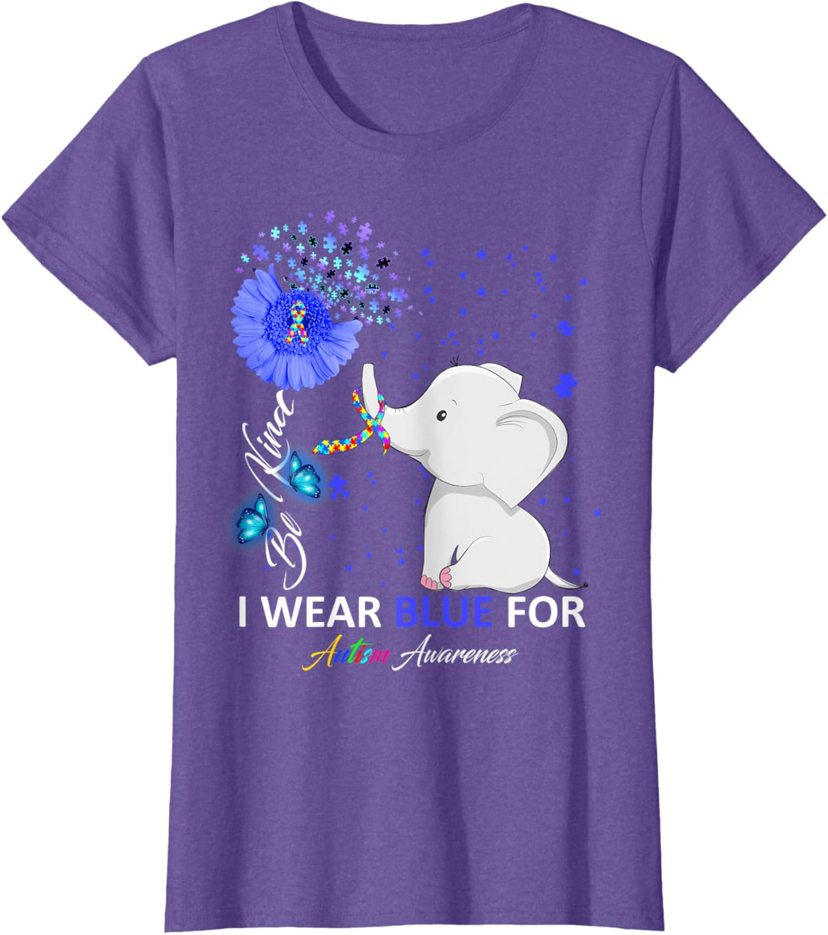 I Wear Blue Autism Awareness - Elephant Autism Awareness