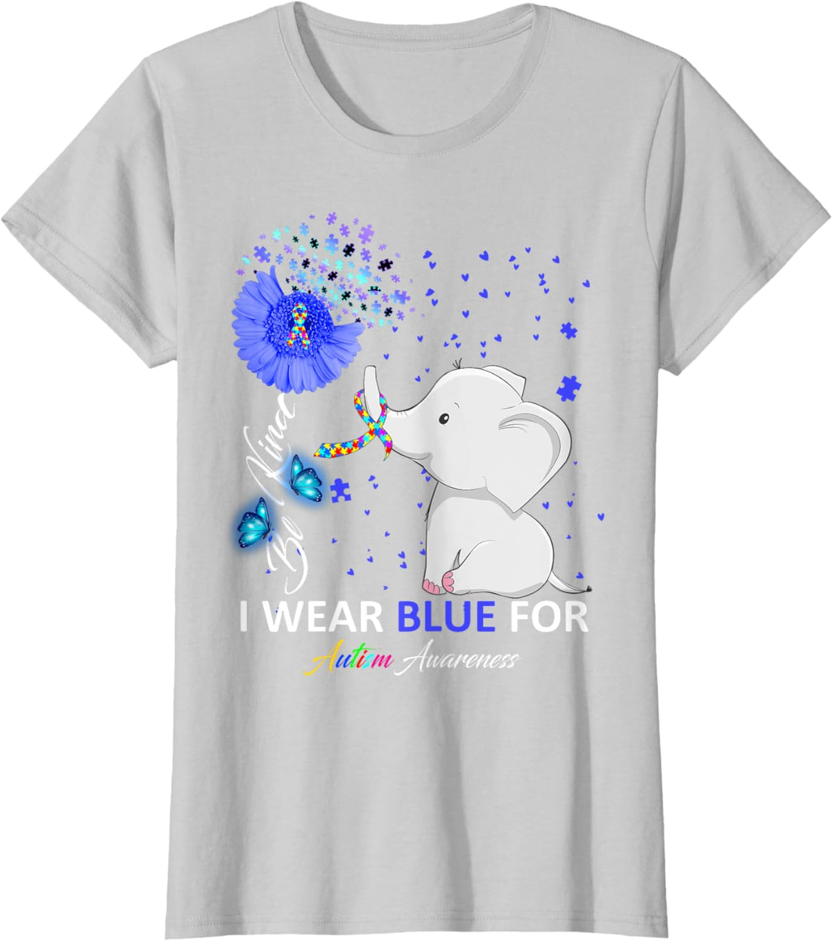 I Wear Blue Autism Awareness - Elephant Autism Awareness
