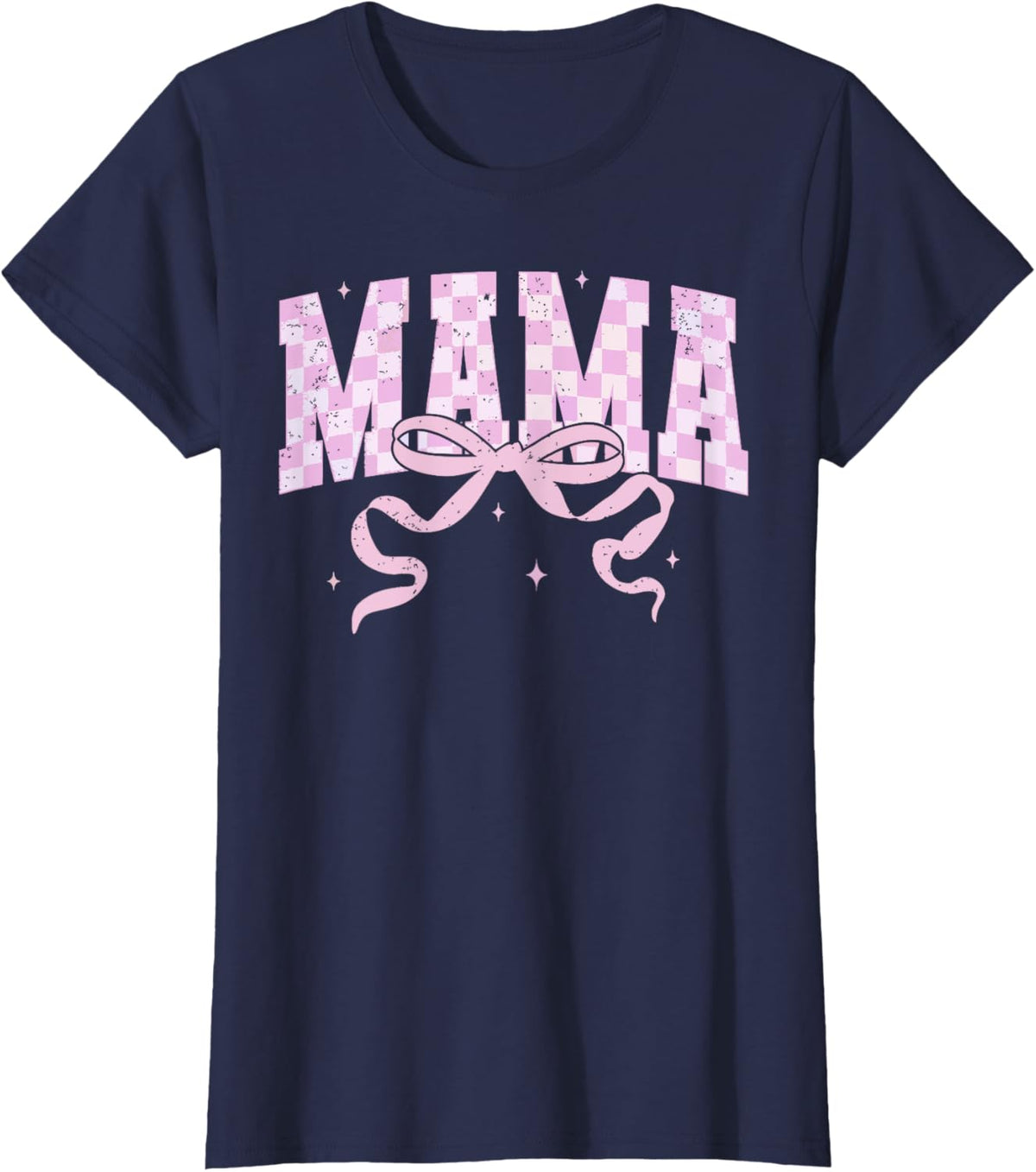 Retro Checkered Mama Coquette Mother&#39;s Day Pink Bow