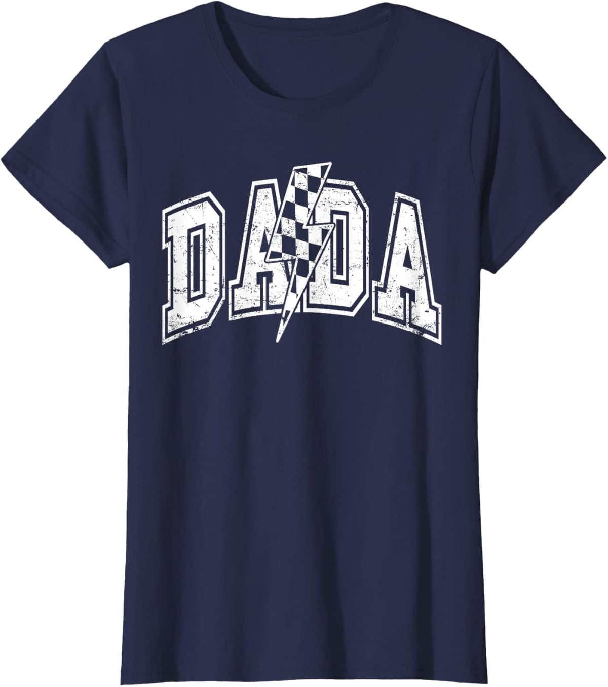 Dada Lightning Bolt Checkered Varsity Dad Men Father&#39;s Day