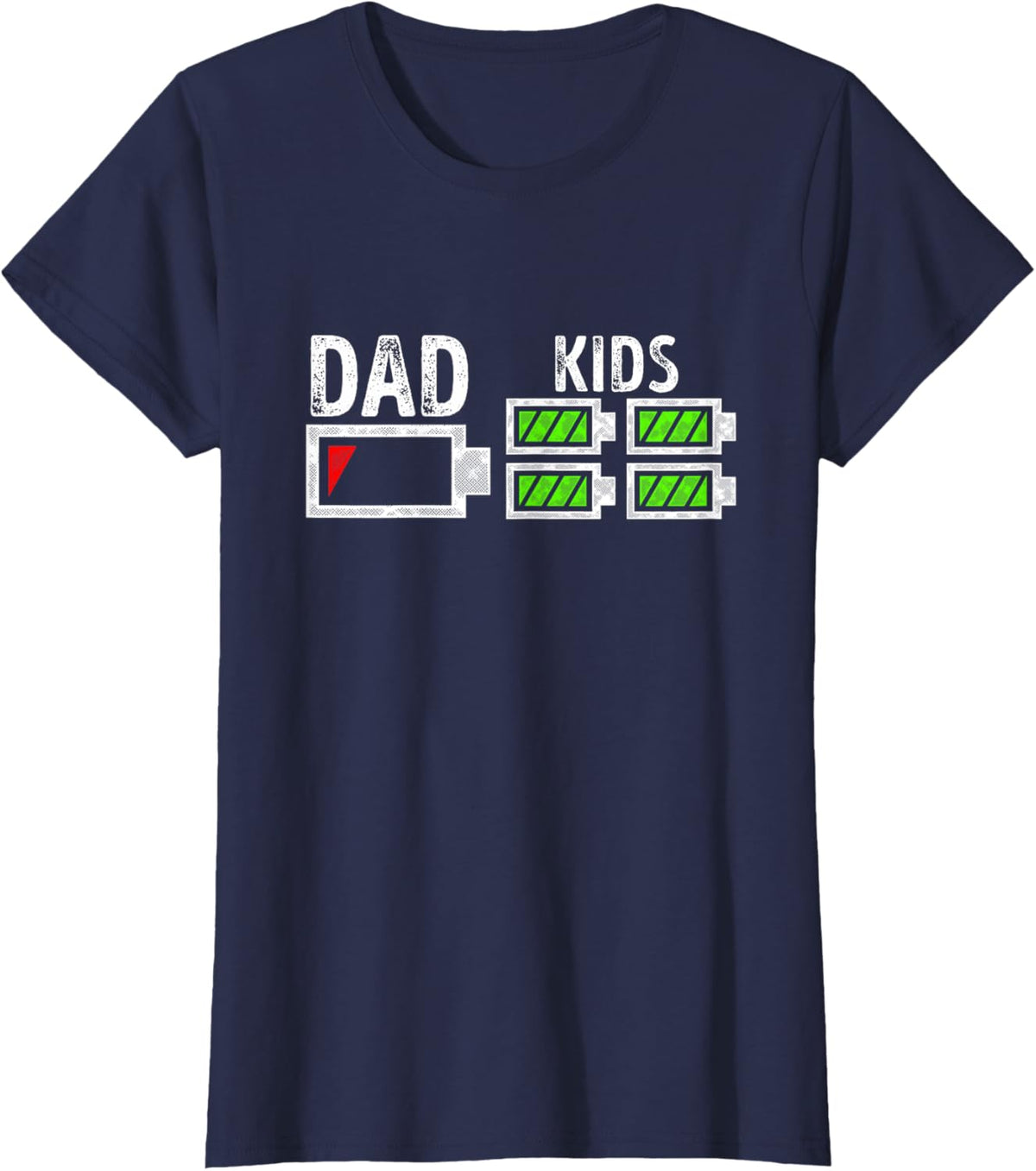 Dad of Four Low Battery Funny Father of 4 Kids Dad