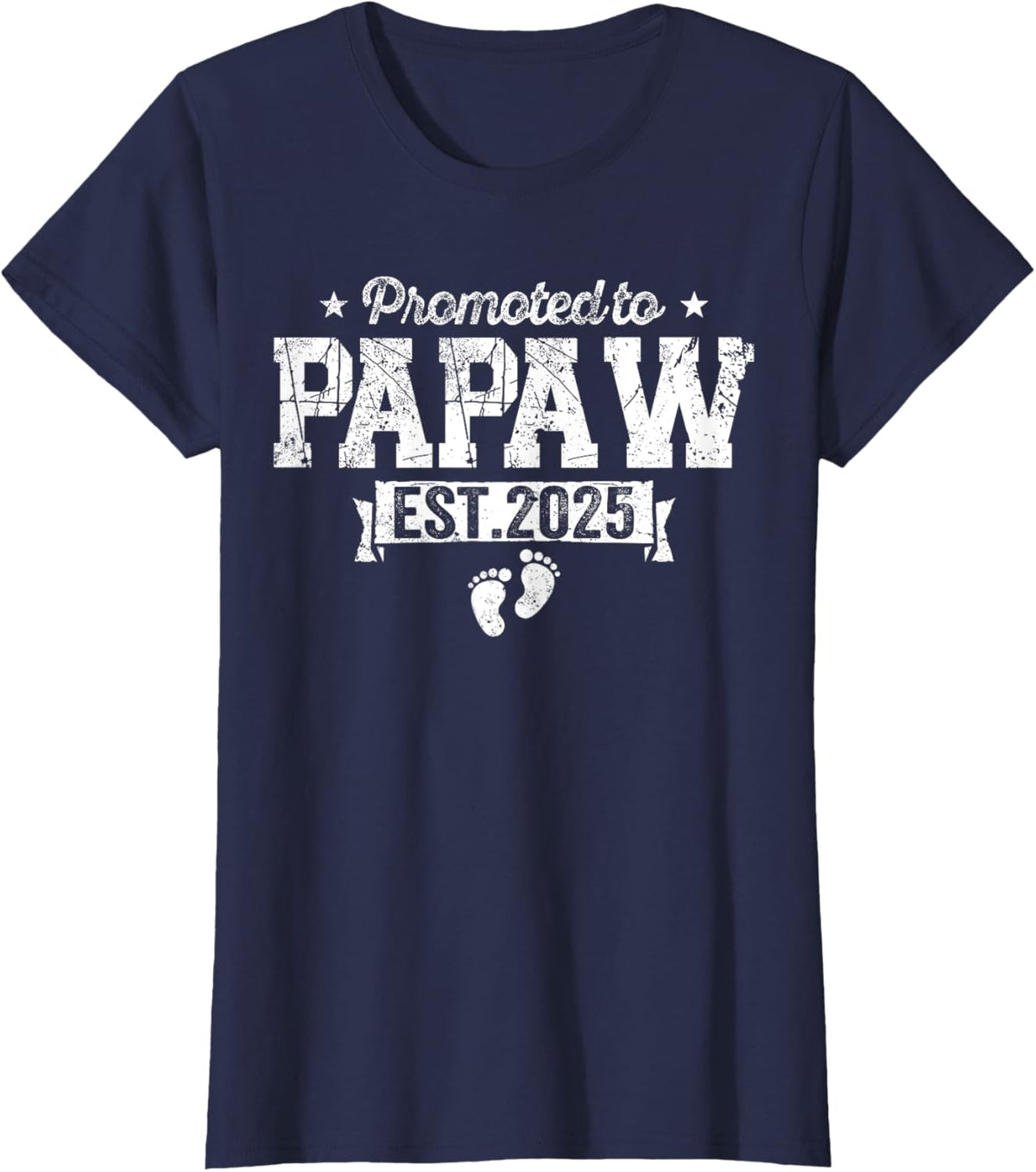 Retro Promoted To Papaw 2025 New Papaw First Father&#39;s Day T-Shirt, Small, Black