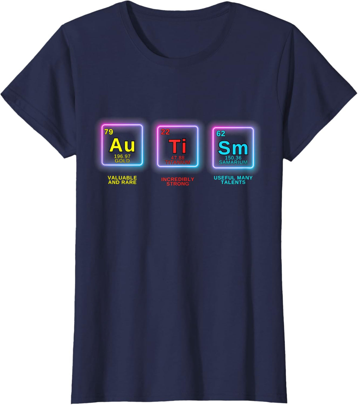 Autism Awareness Kids Women Men Elements Periodic Table ASD