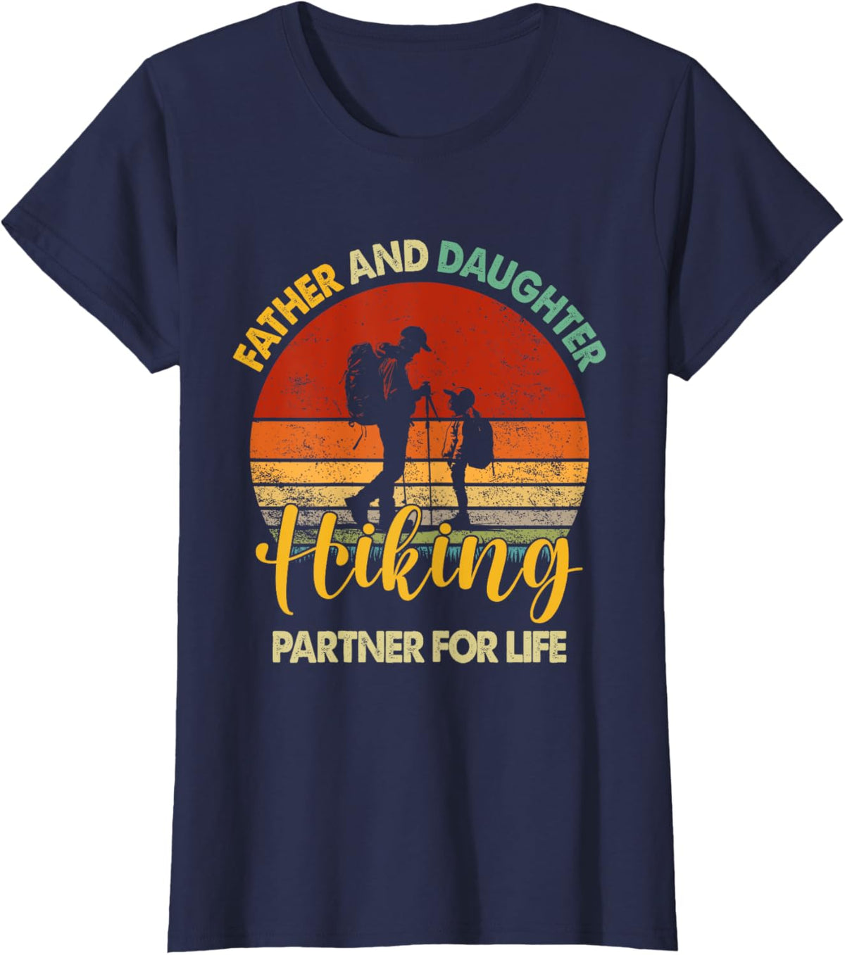 Retro Father Daughter Hiking Partner For Life Fathers Day
