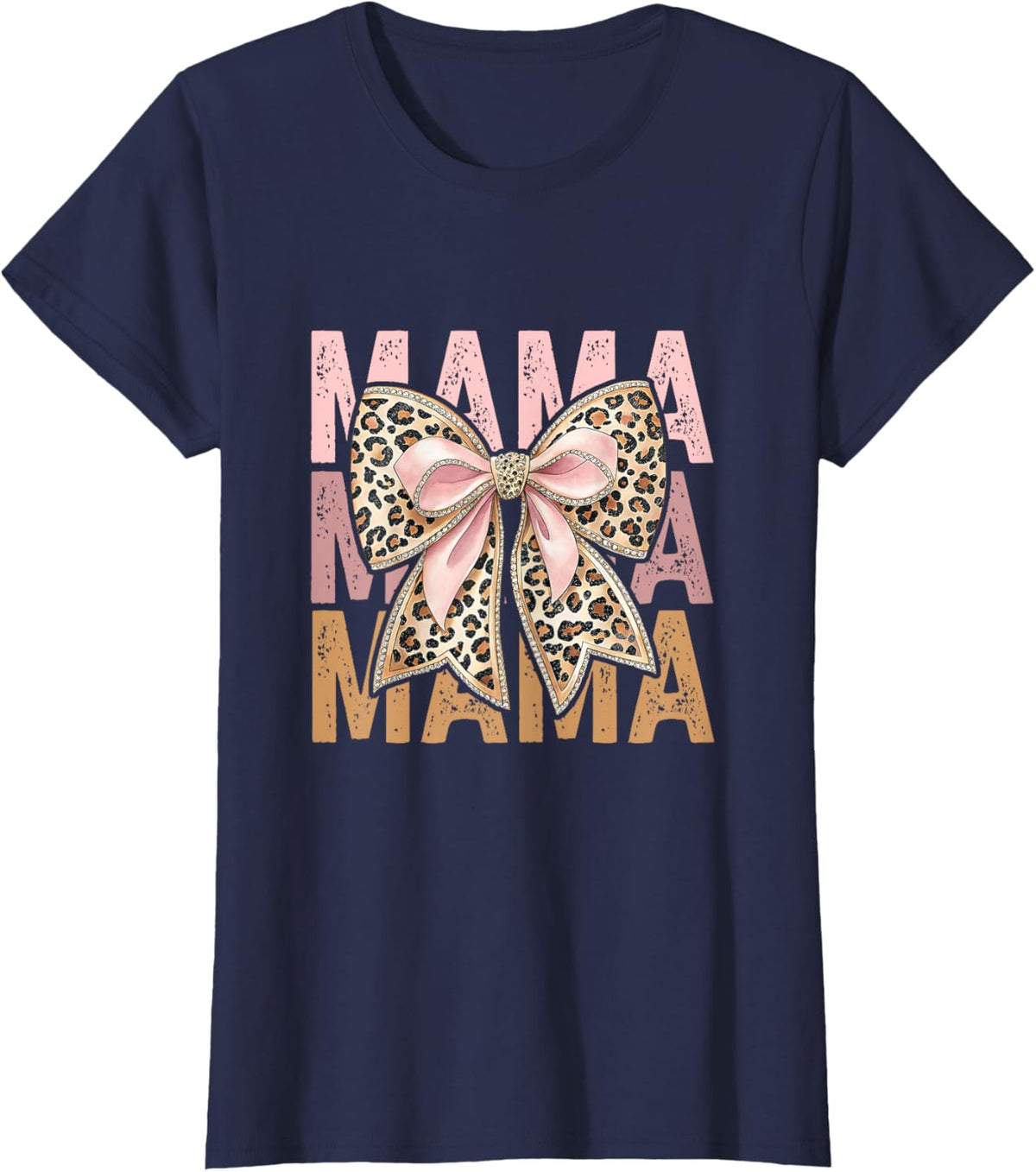 Retro Leopard Mama,Cute Mom Retro Coquette Bow Mother&#39;s Day