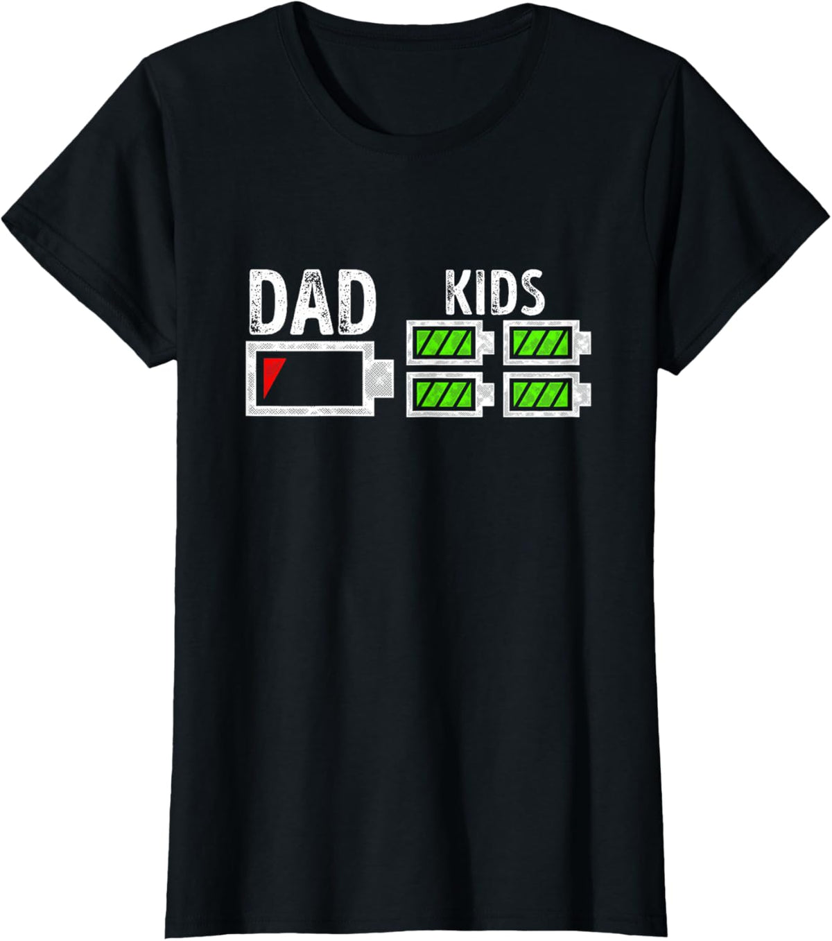 Dad of Four Low Battery Funny Father of 4 Kids Dad