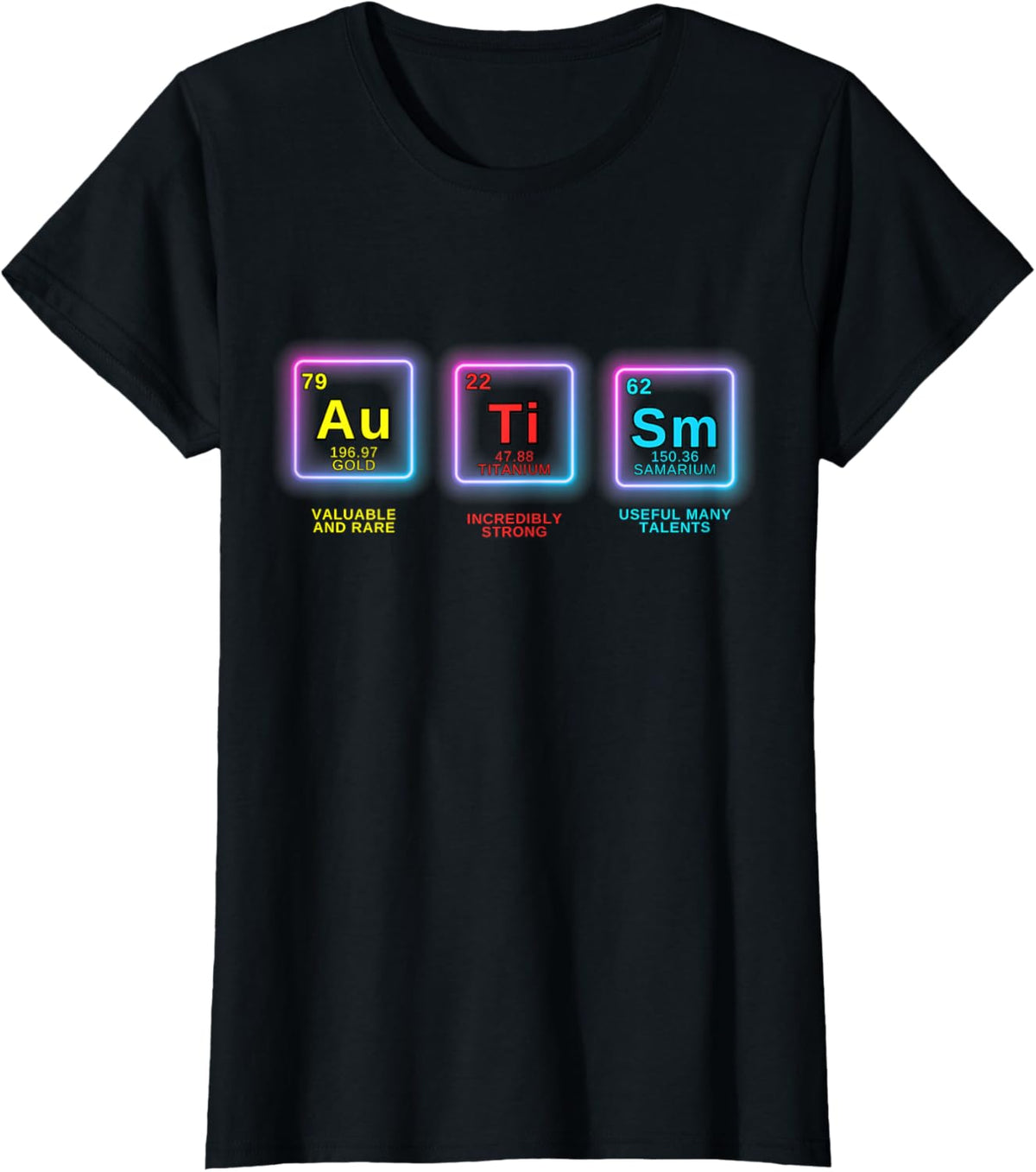 Autism Awareness Kids Women Men Elements Periodic Table ASD