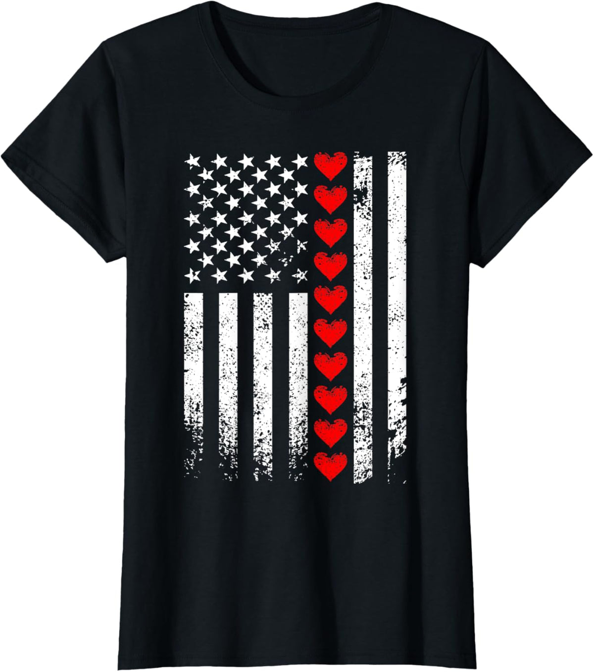 Vintage Valentines Day American Flag Hearts Mens Boys Kids