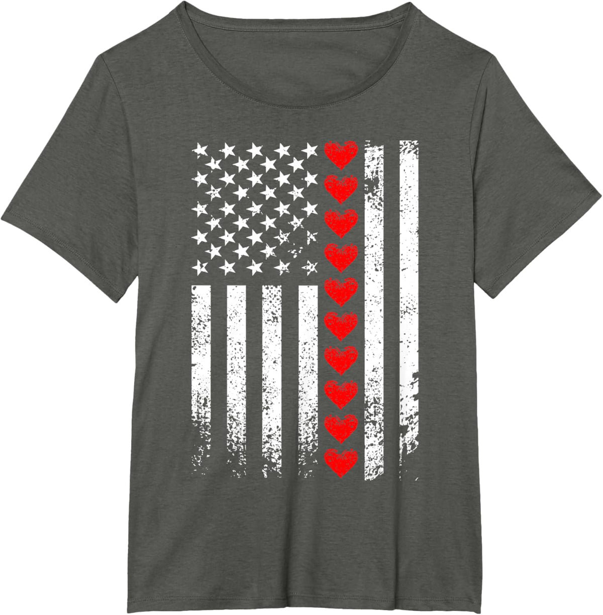 Vintage Valentines Day American Flag Hearts Mens Boys Kids