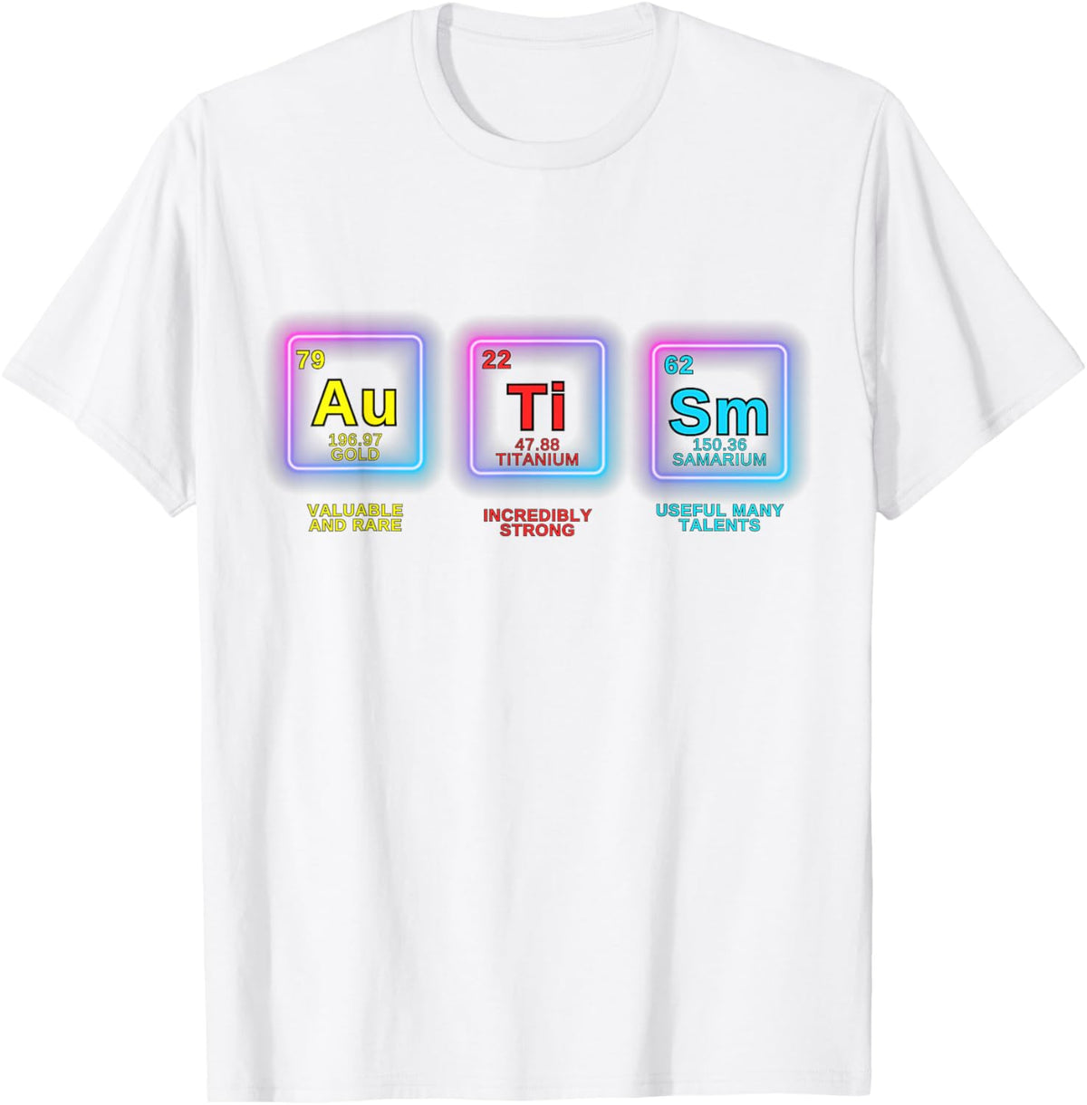Autism Awareness Kids Women Men Elements Periodic Table ASD