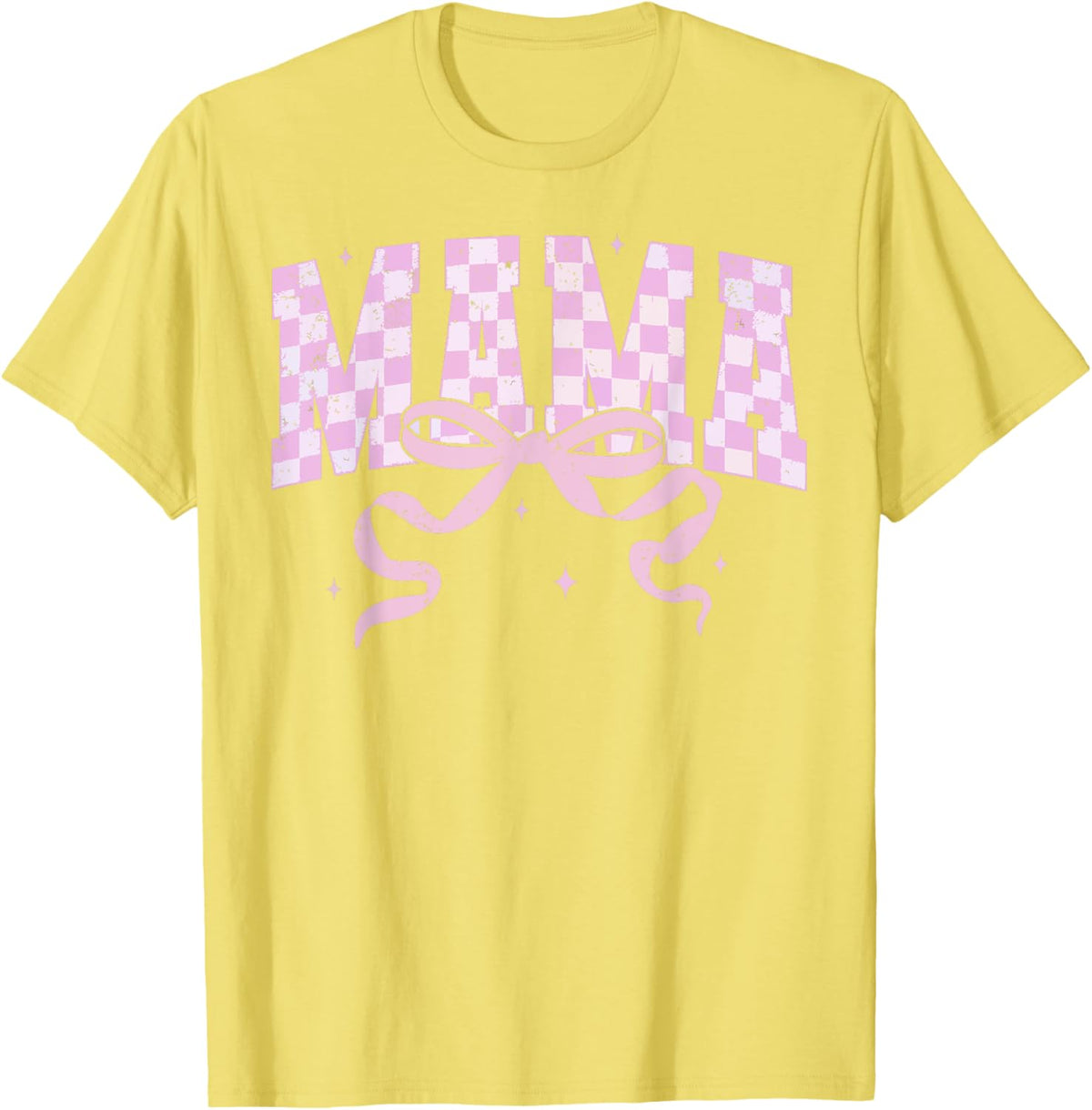 Retro Checkered Mama Coquette Mother&#39;s Day Pink Bow
