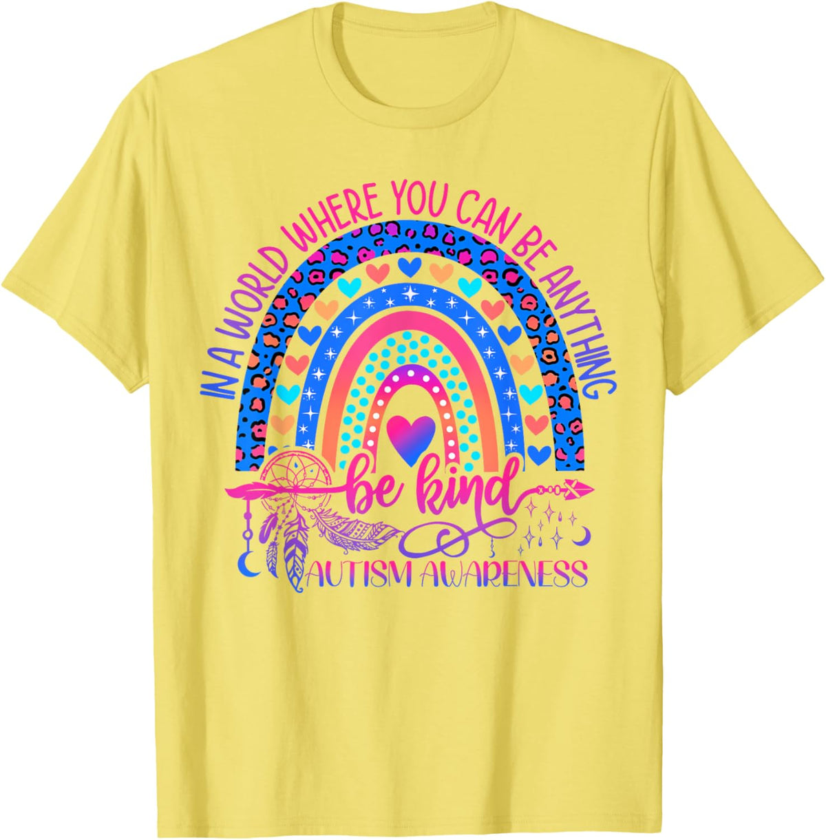 Autism Awareness Be Kind Leopard Rainbow Choose Kindness