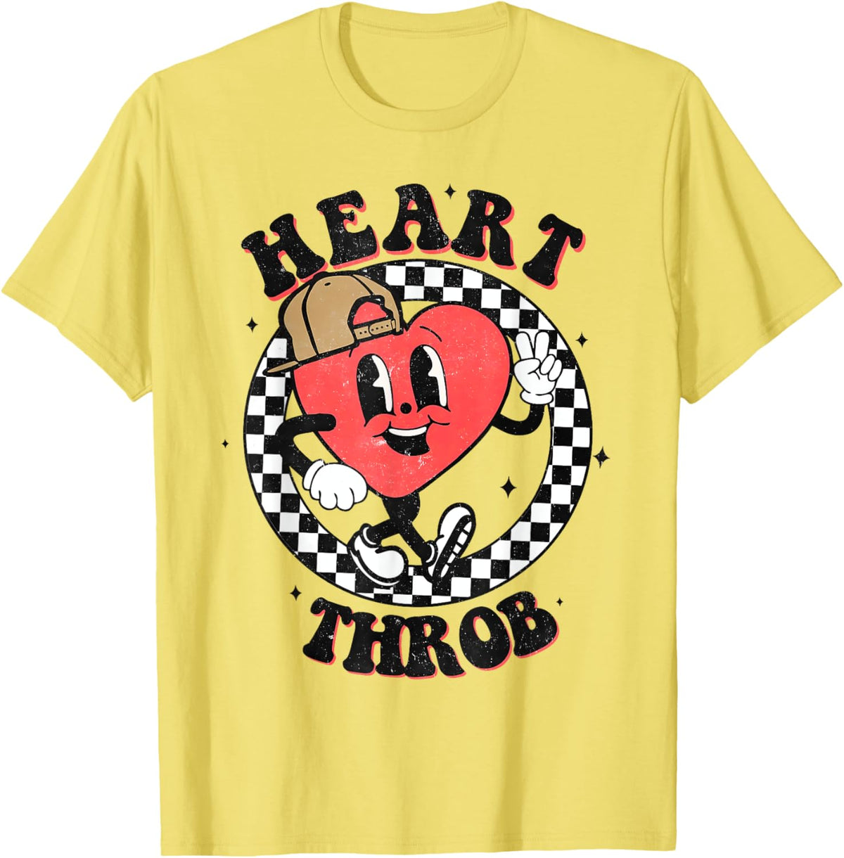 Retro Heart Throb Checkered Kid Preschool Boy Valentines Day
