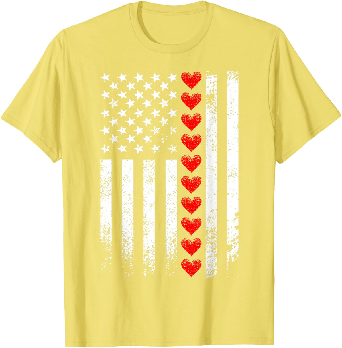 Vintage Valentines Day American Flag Hearts Mens Boys Kids