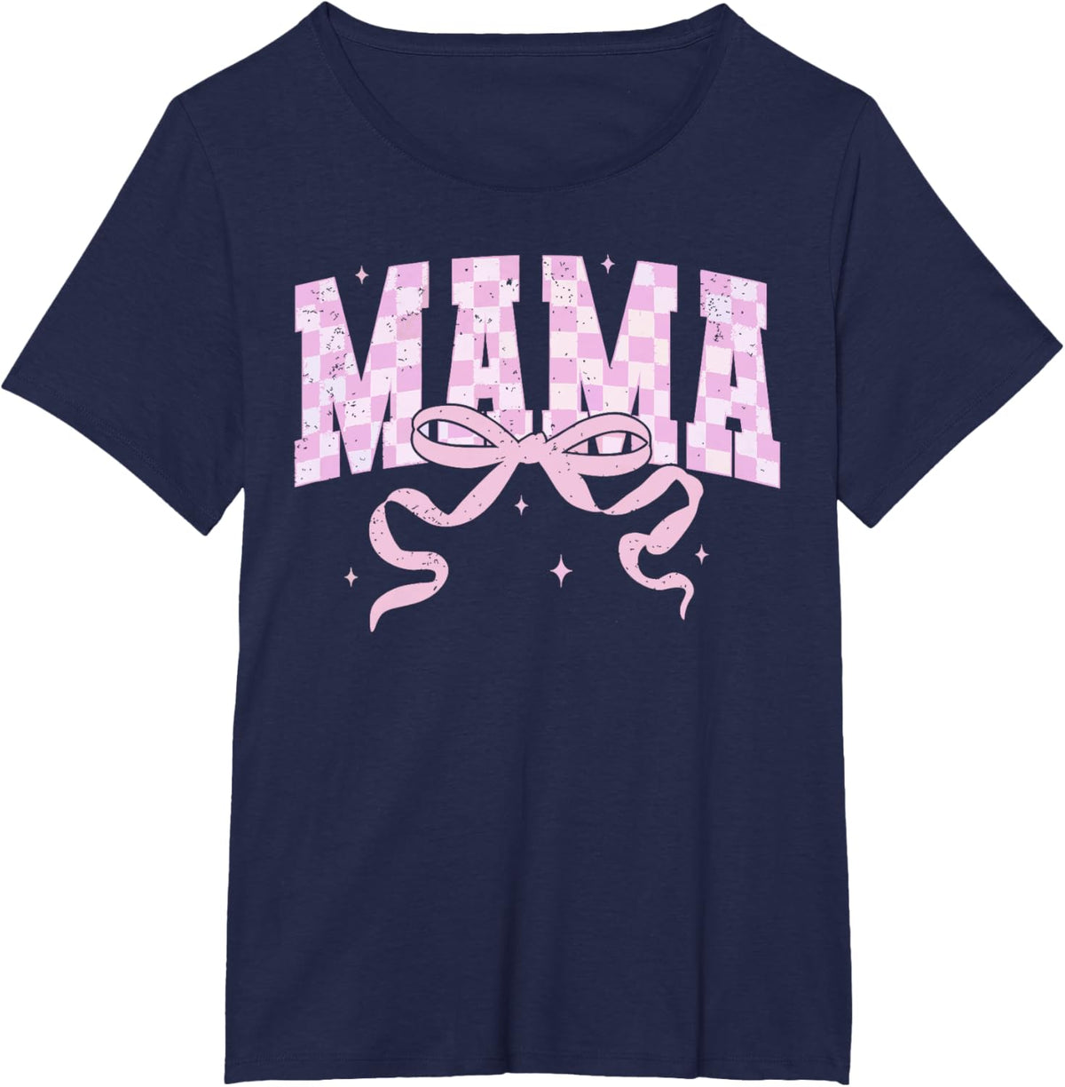 Retro Checkered Mama Coquette Mother&#39;s Day Pink Bow