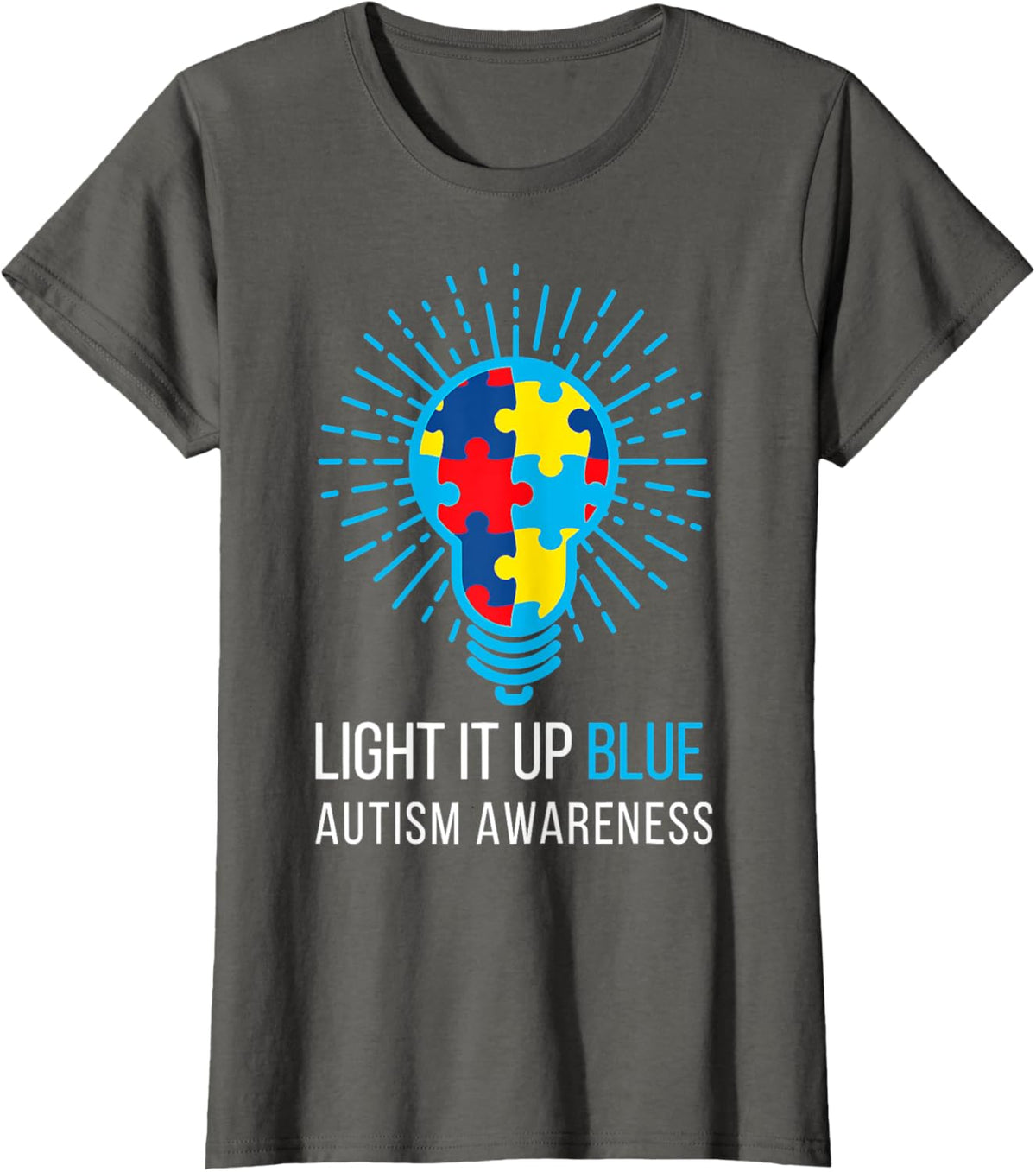 Light It Up Blue Autism Awareness Ribbon Puzzle Pieces