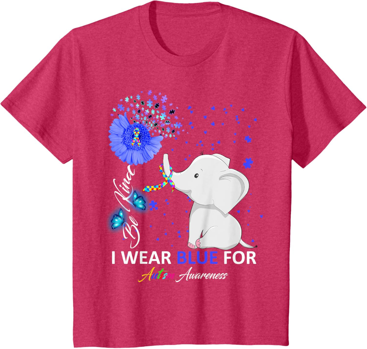 I Wear Blue Autism Awareness - Elephant Autism Awareness