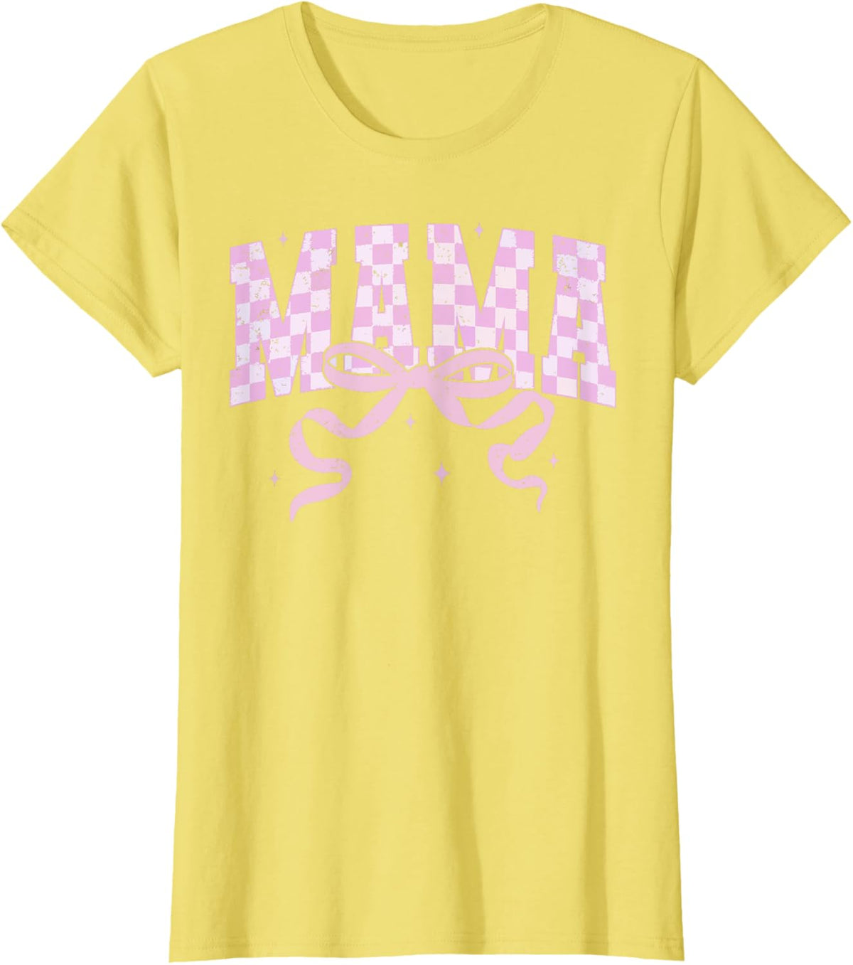 Retro Checkered Mama Coquette Mother&#39;s Day Pink Bow
