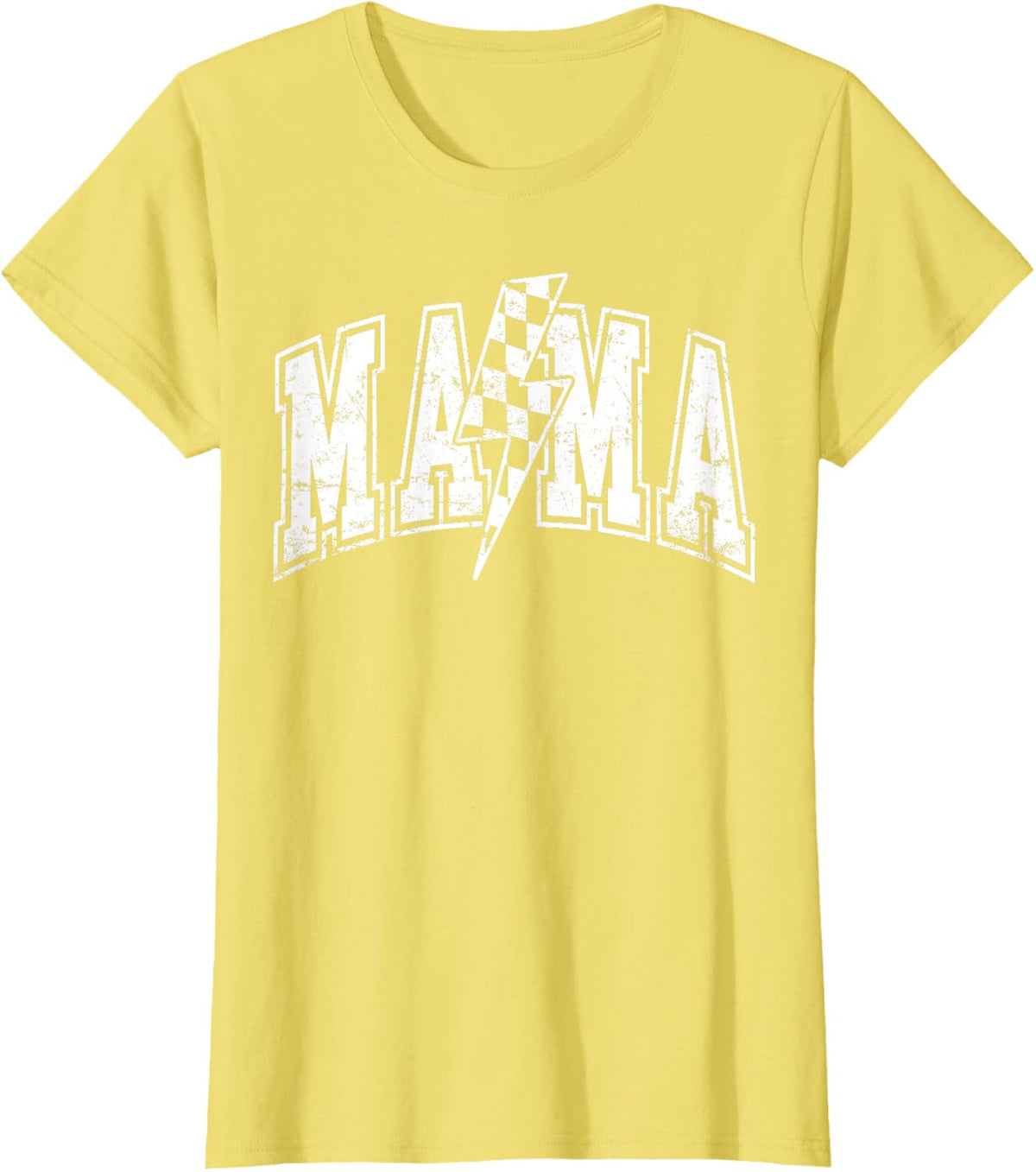 Mama Lightning Bolt Checkered Varsity Mom Women Mother&#39;s Day Mother Shirt