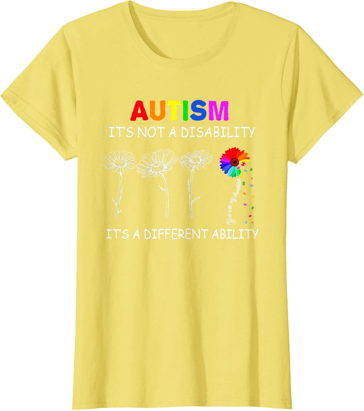 Not a disability its a different ability - Autism Awareness T-Shirt, Black