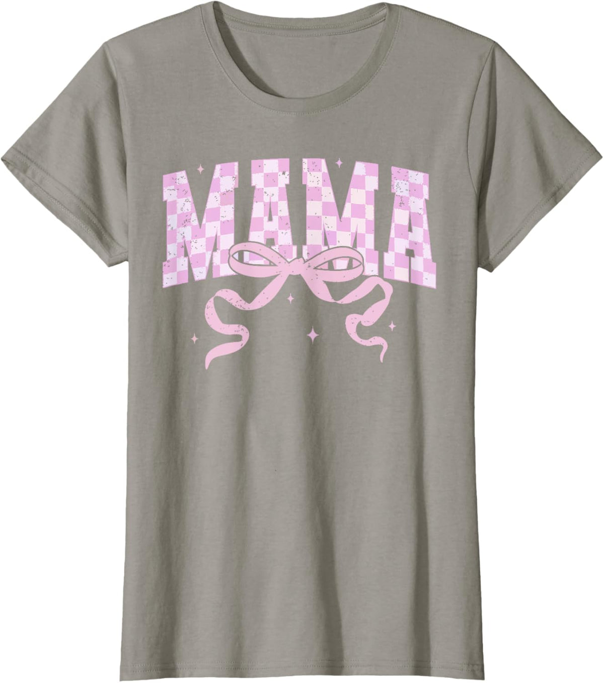 Retro Checkered Mama Coquette Mother&#39;s Day Pink Bow