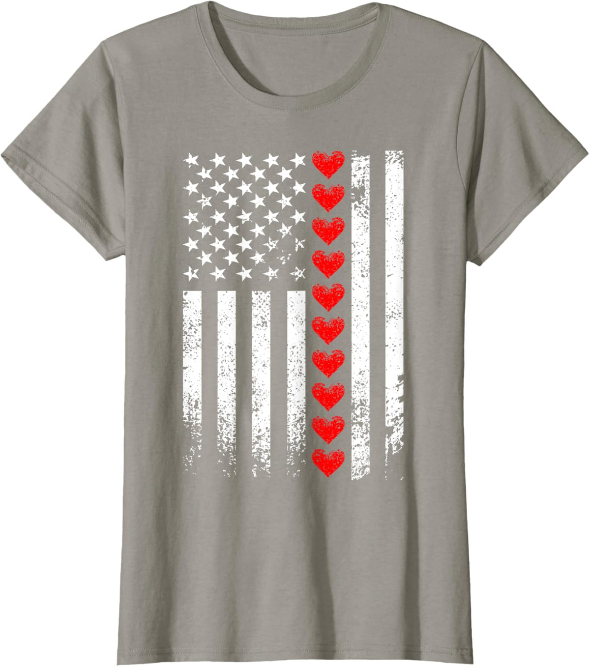 Vintage Valentines Day American Flag Hearts Mens Boys Kids