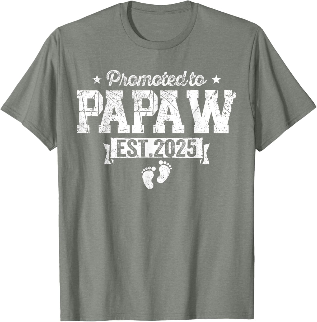 Retro Promoted To Papaw 2025 New Papaw First Father&#39;s Day T-Shirt, Small, Black