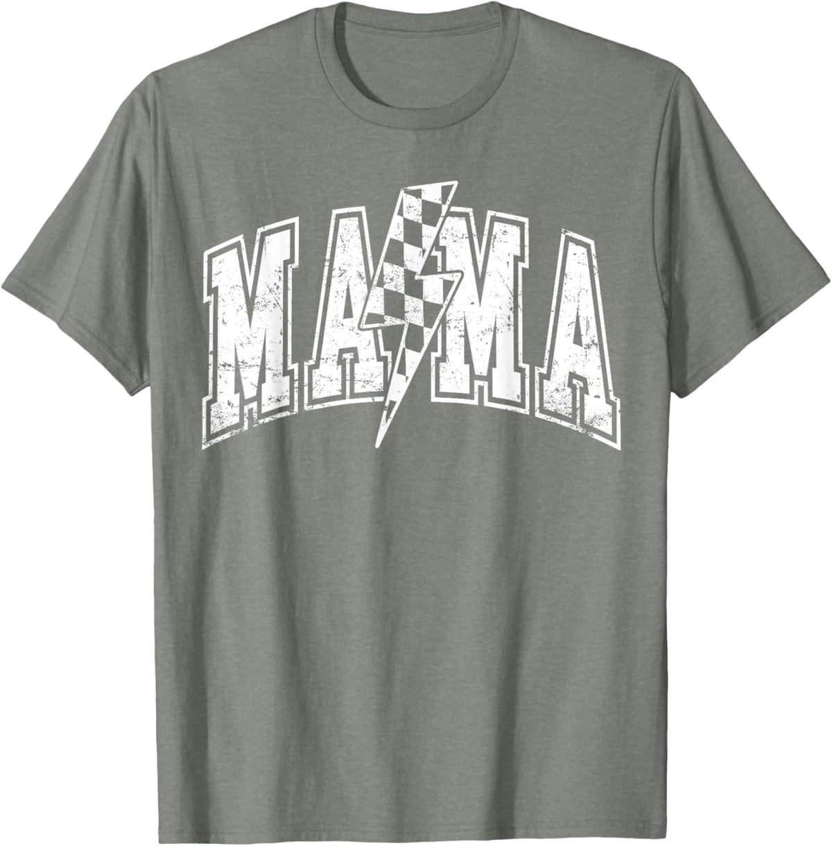 Mama Lightning Bolt Checkered Varsity Mom Women Mother&#39;s Day Mother Shirt