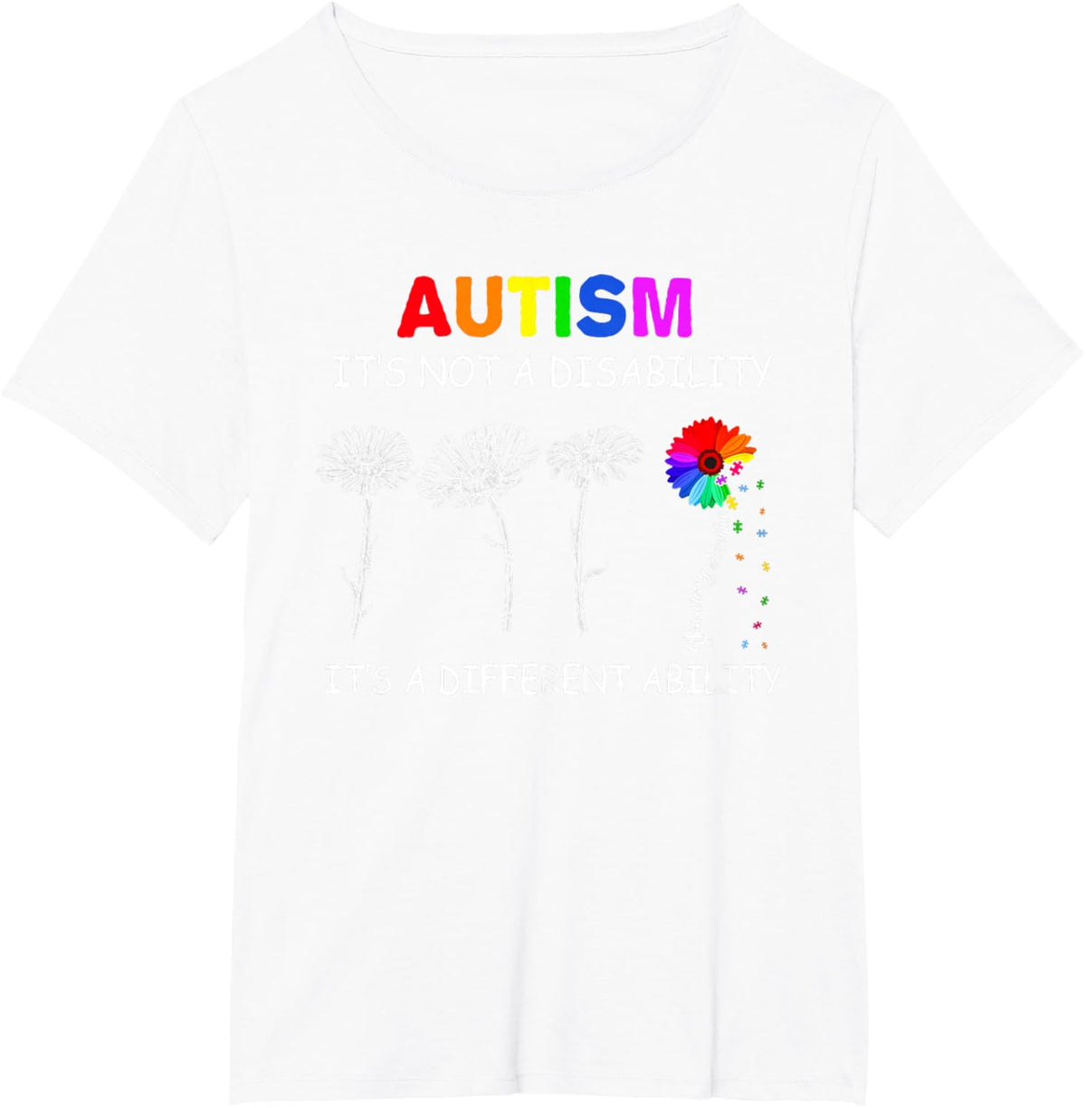 Not a disability its a different ability - Autism Awareness T-Shirt, Black