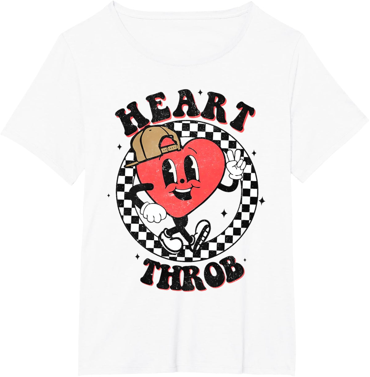 Retro Heart Throb Checkered Kid Preschool Boy Valentines Day