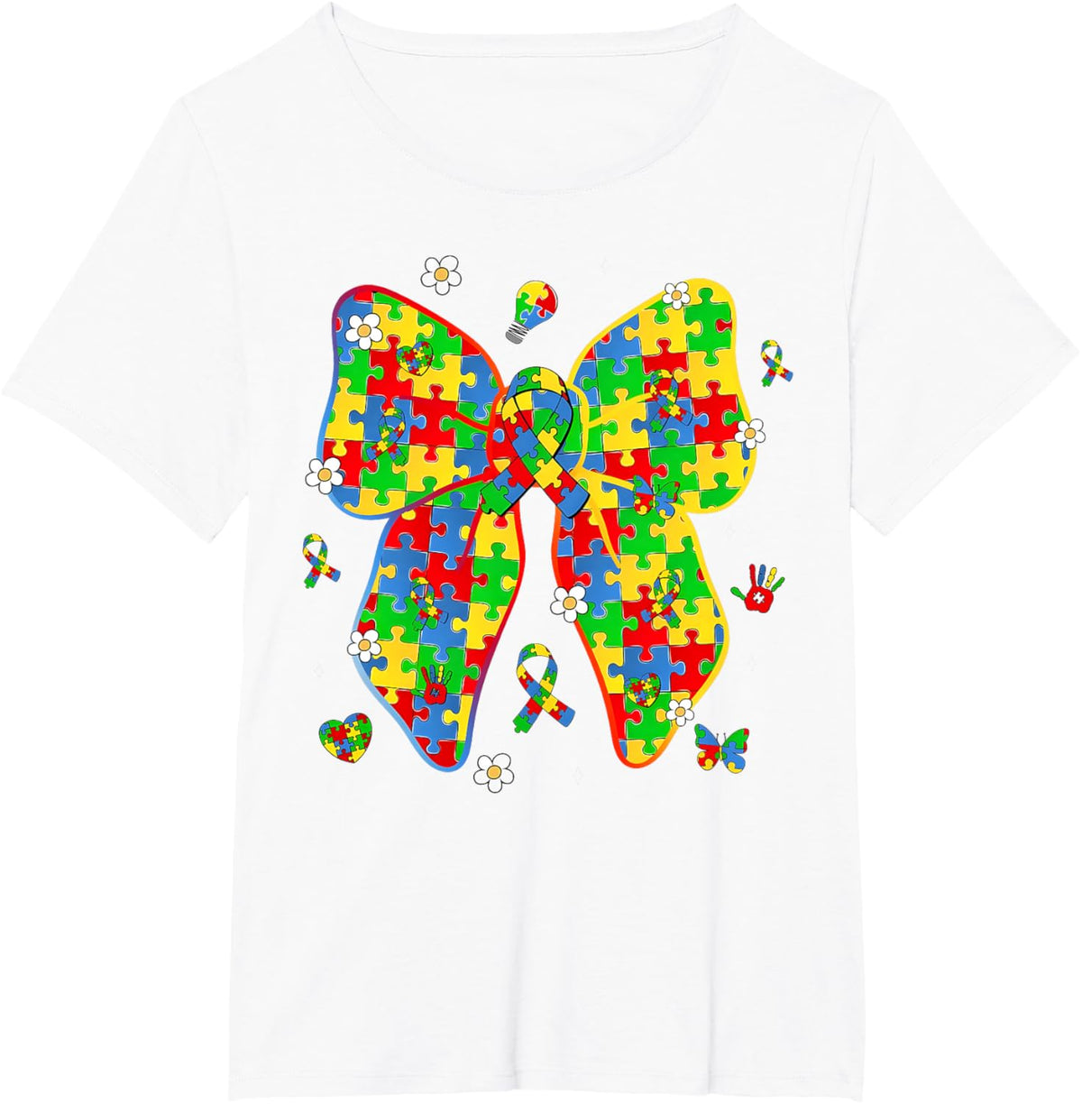 Autism Awareness Coquette Bow Puzzle Bow Women Kids Girl Boy