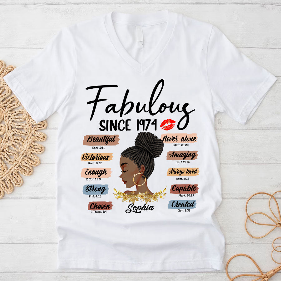 Chapter 50, Fabulous Since 1974 50th Birthday Unique T Shirt For Woman, Custom Birthday Shirt, Her Gifts For 50 Years Old , Turning 50 Birthday Cotton Shirt-YPT-TLQ