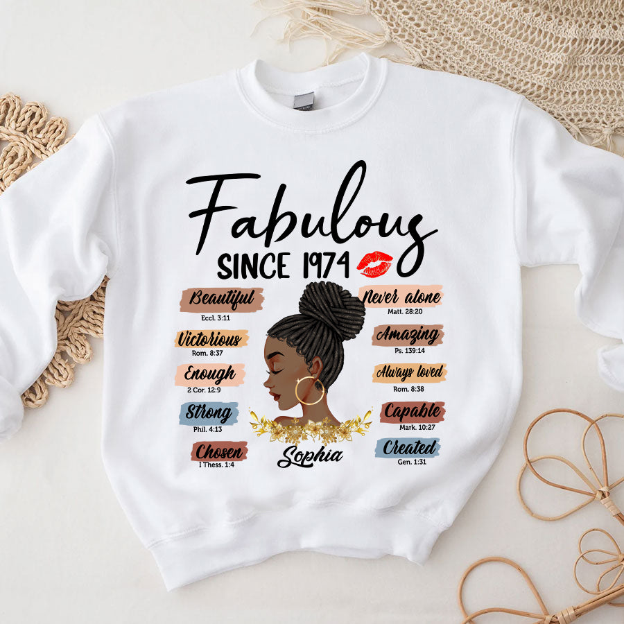 Chapter 50, Fabulous Since 1974 50th Birthday Unique T Shirt For Woman, Custom Birthday Shirt, Her Gifts For 50 Years Old , Turning 50 Birthday Cotton Shirt-YPT-TLQ